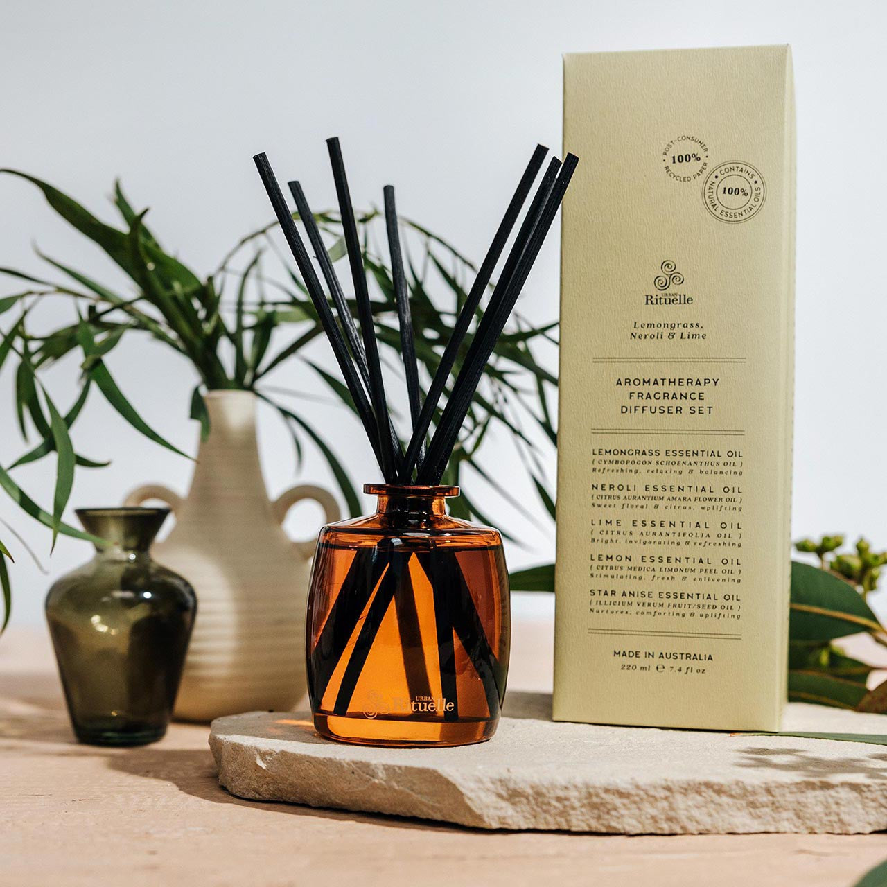 Lemongrass, Neroli & Lime<br> Aromatherapy Fragrance Diffuser Set | 220ml