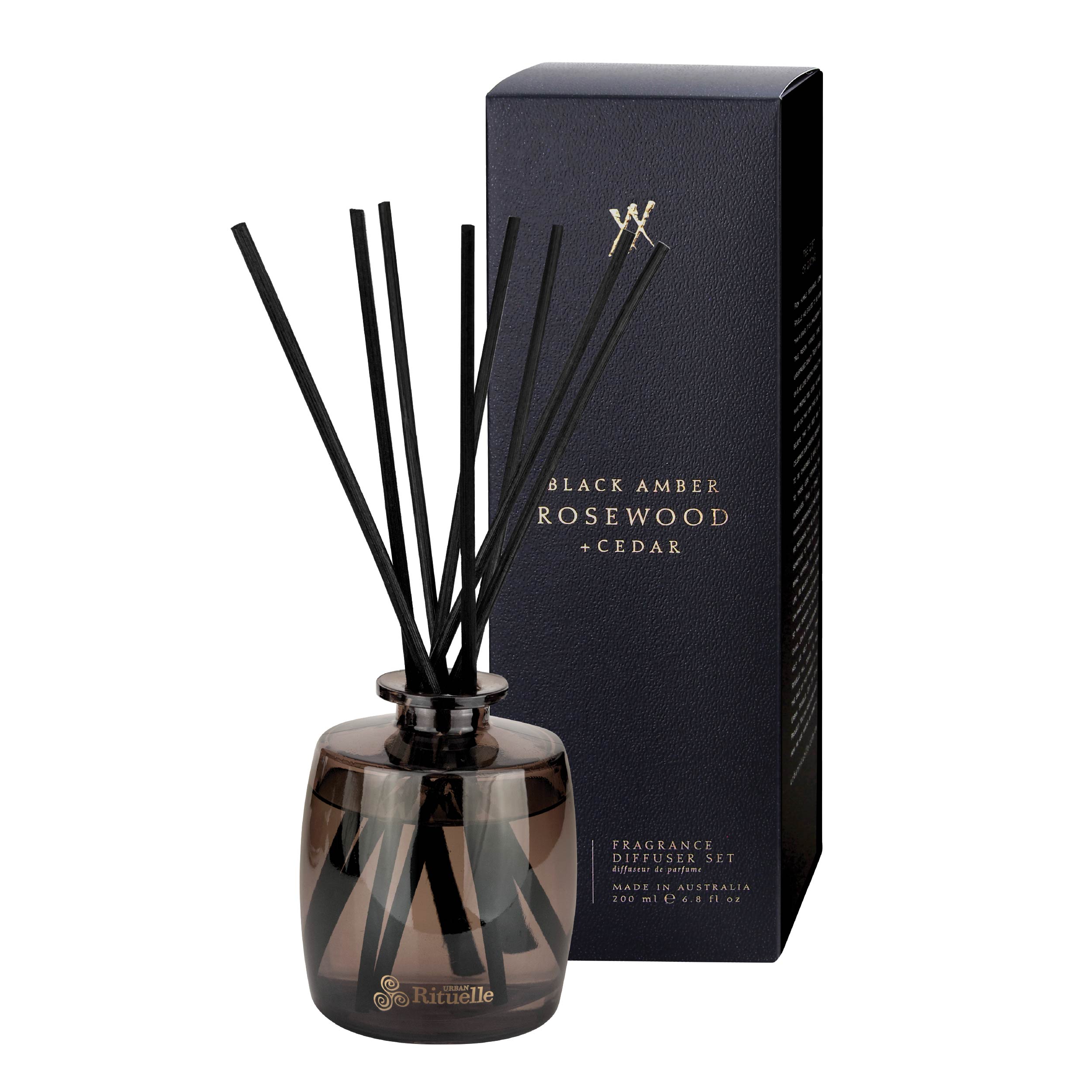 Black Amber, Rosewood & Cedar<br> Fragrance Diffuser Set | 200ml
