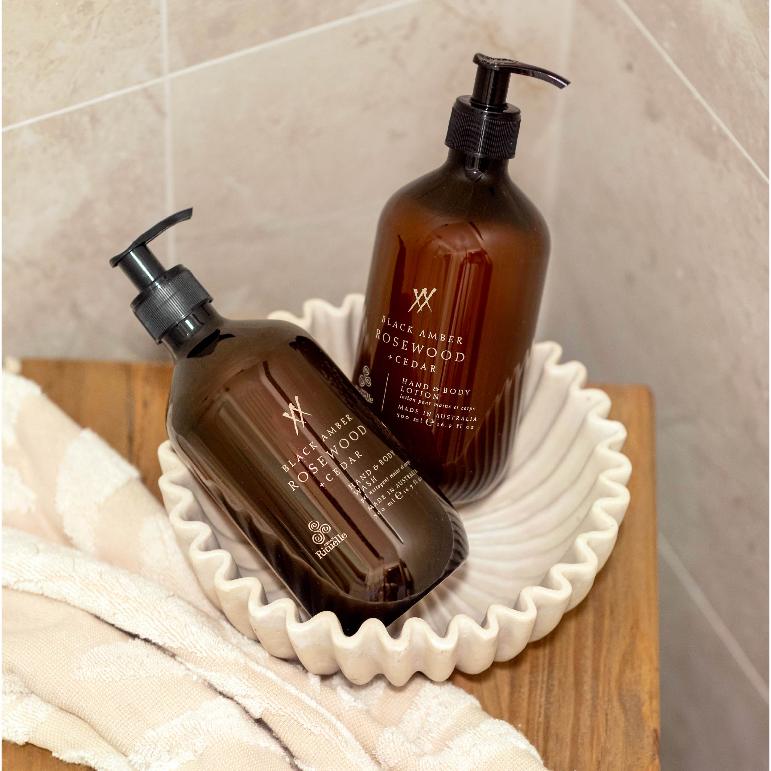 Black Amber, Rosewood & Cedar<br> Cleanse & Nourish Gift Duet | 2 x 500ml