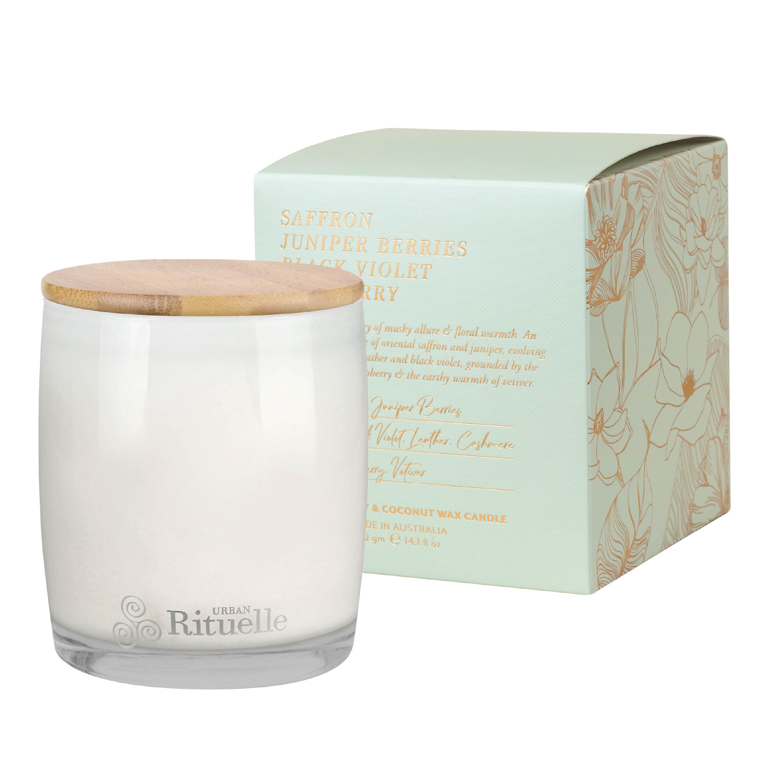 Saffron, Juniper Berries, Black Violet, Raspberry<br> Scented Soy Candle | 400gm