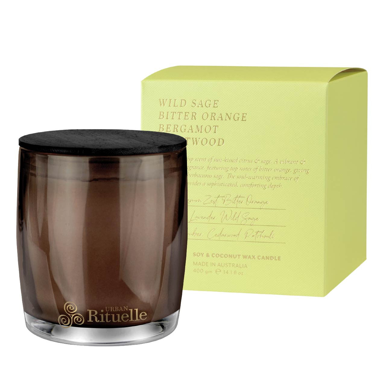 Wild Sage, Bitter Orange, Bergamot, Driftwood<br> Scented Soy Candle | 400gm