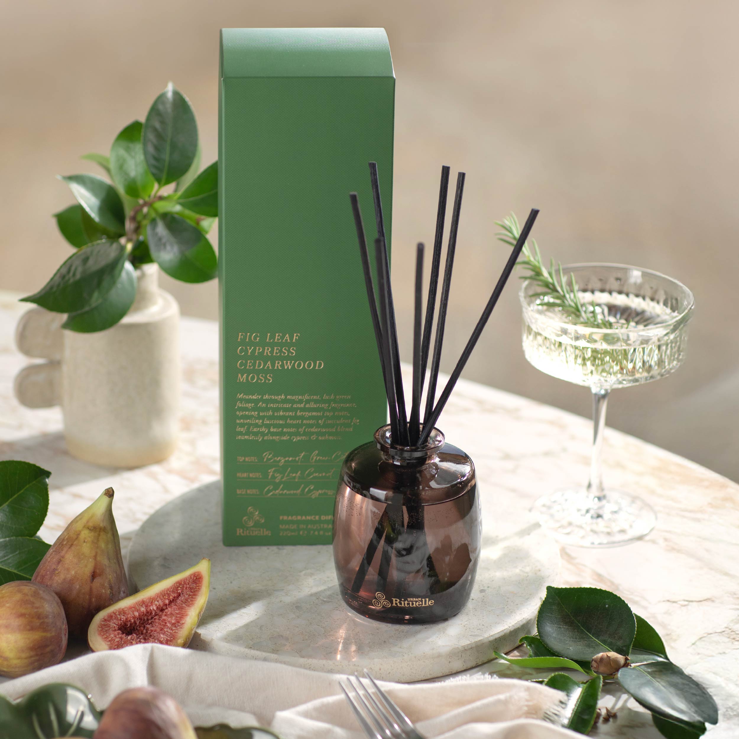 Fig Leaf, Cypress, Cedarwood, Moss<br>Fragrance Diffuser Set | 220ml