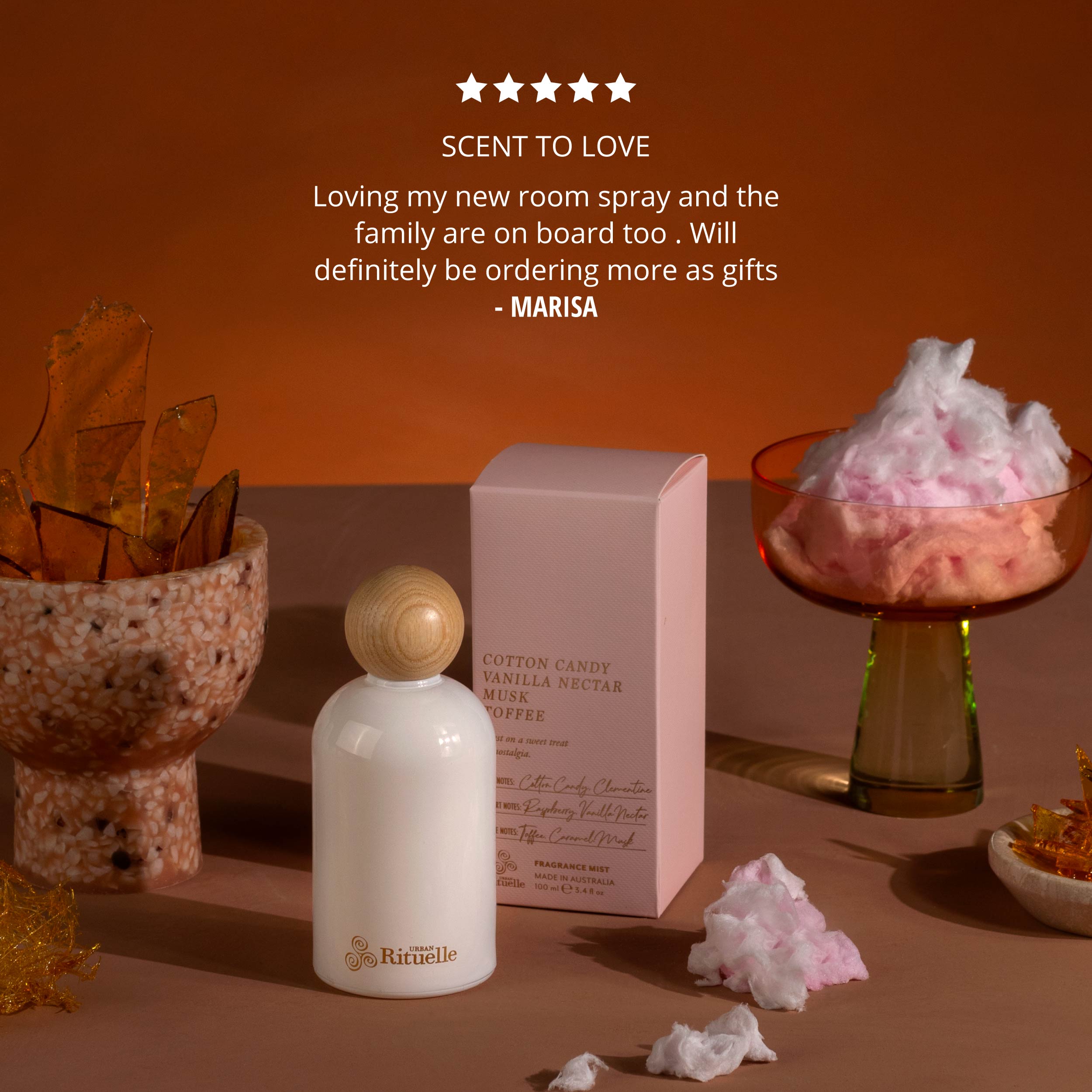 Apotheca Single Fragrance Package - Cotton Candy, Vanilla Nectar, Musk, Toffee