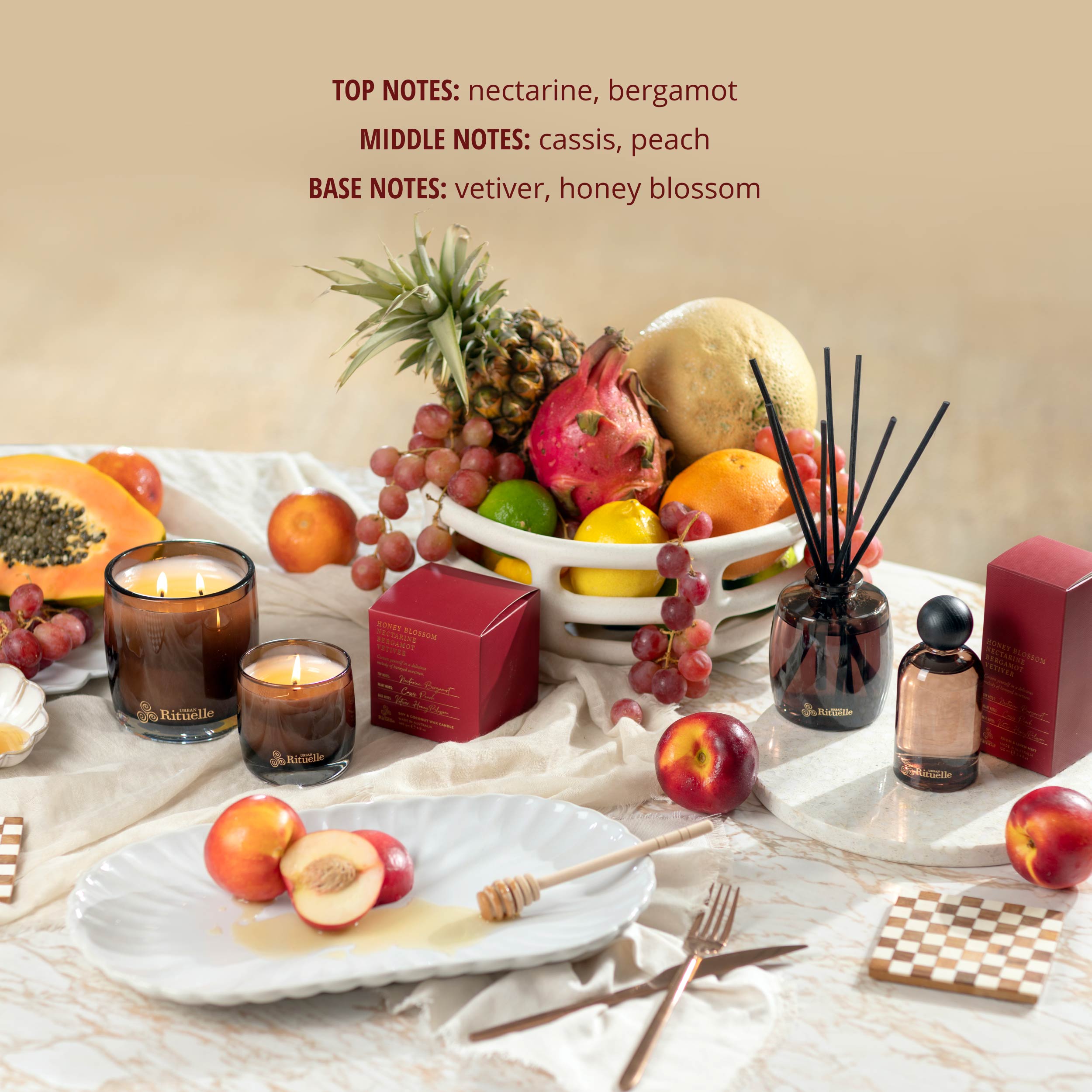 Apotheca Single Fragrance Package - Nectarine, Honey Blossom, Bergamot, Vetiver