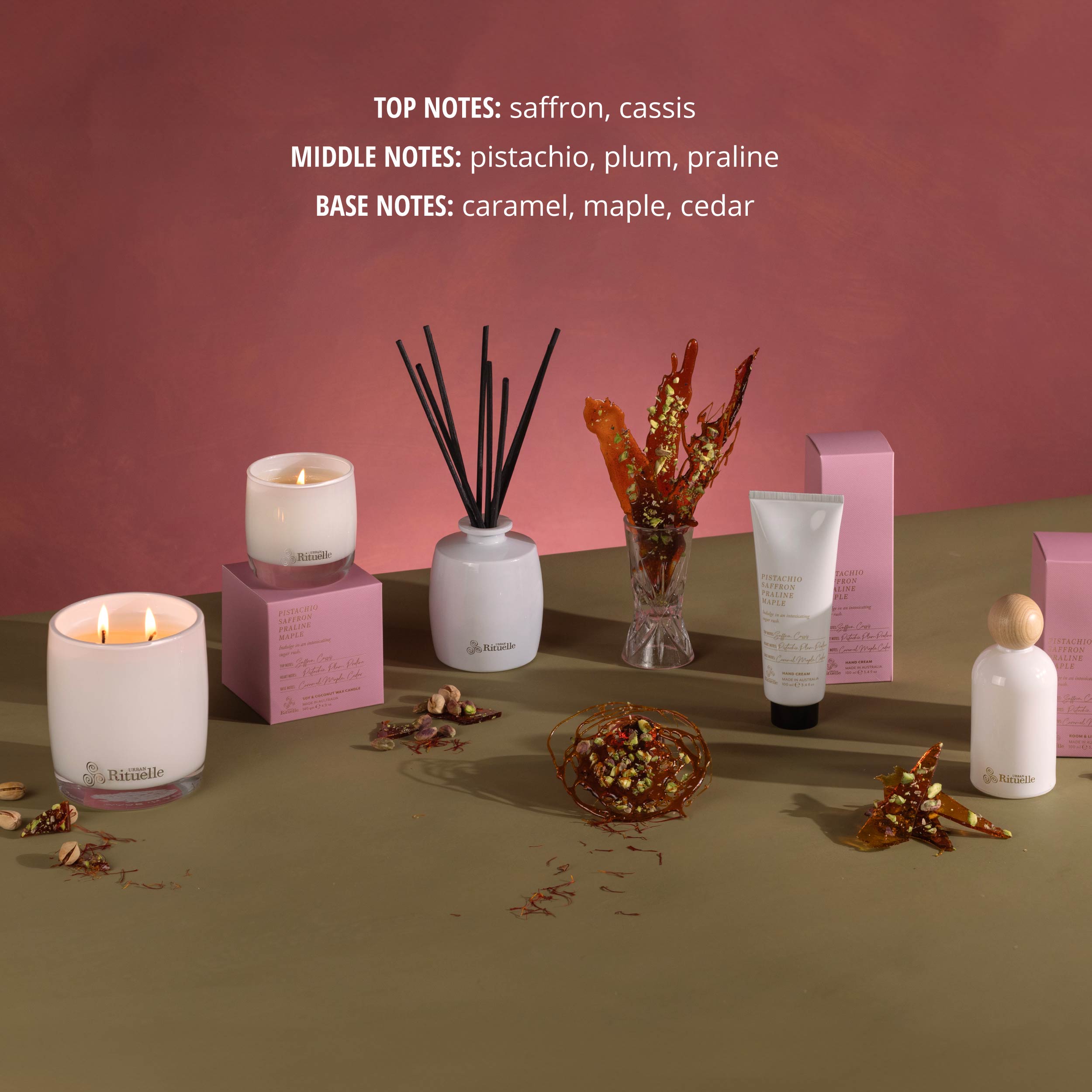 Apotheca Single Fragrance Package - Pistachio, Saffron, Praline, Maple