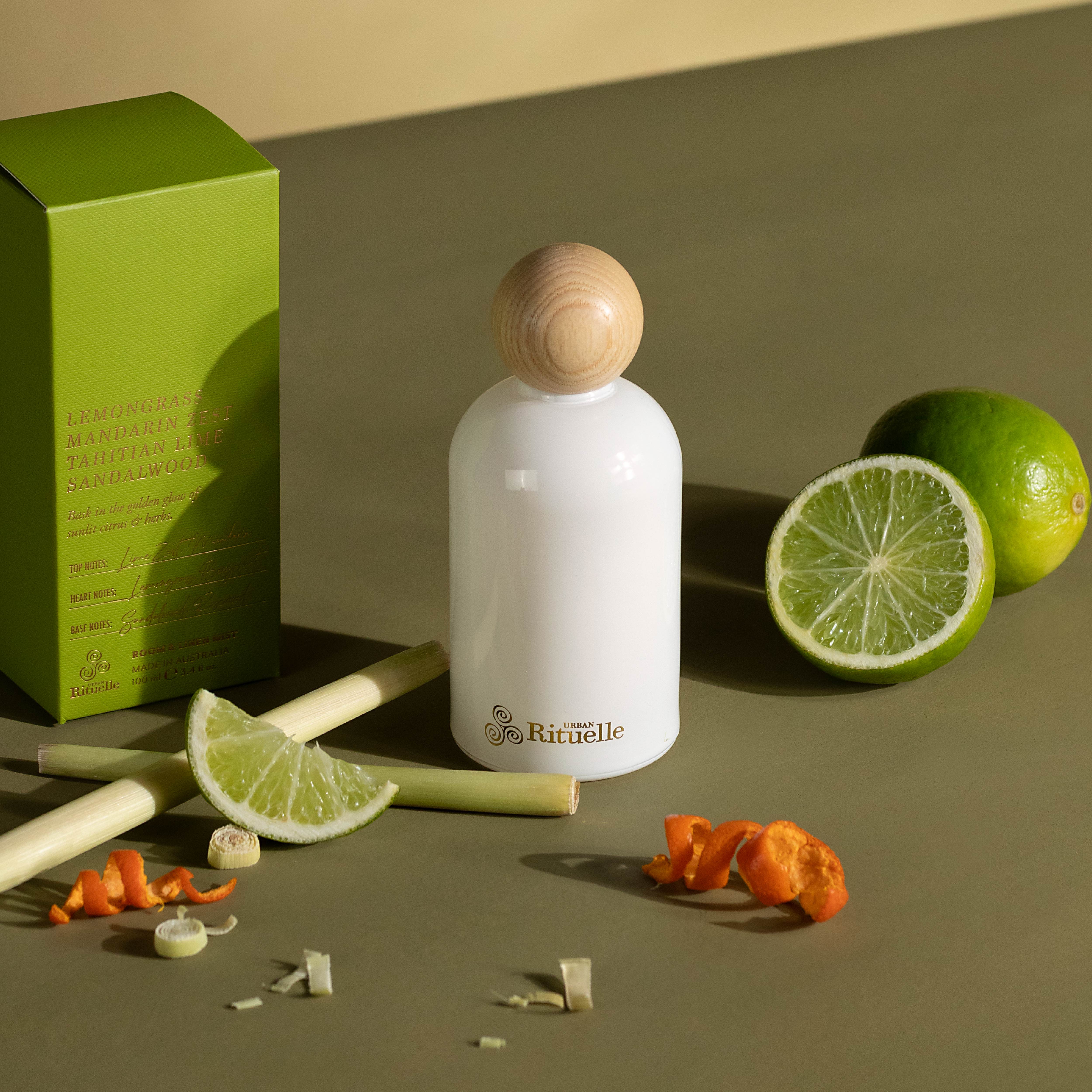 Lemongrass, Mandarin Zest, Tahitian Lime, Sandalwood<br> Room & Linen Mist | 100ml