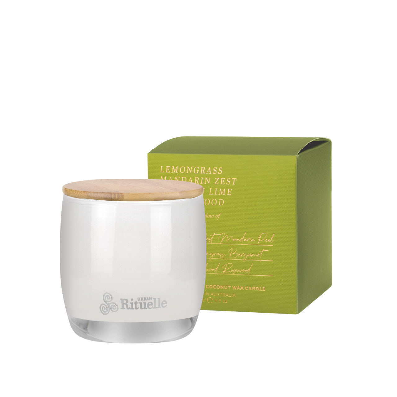 Lemongrass, Mandarin Zest, Tahitian Lime, Sandalwood<br> Scented Soy Candle | 140gm