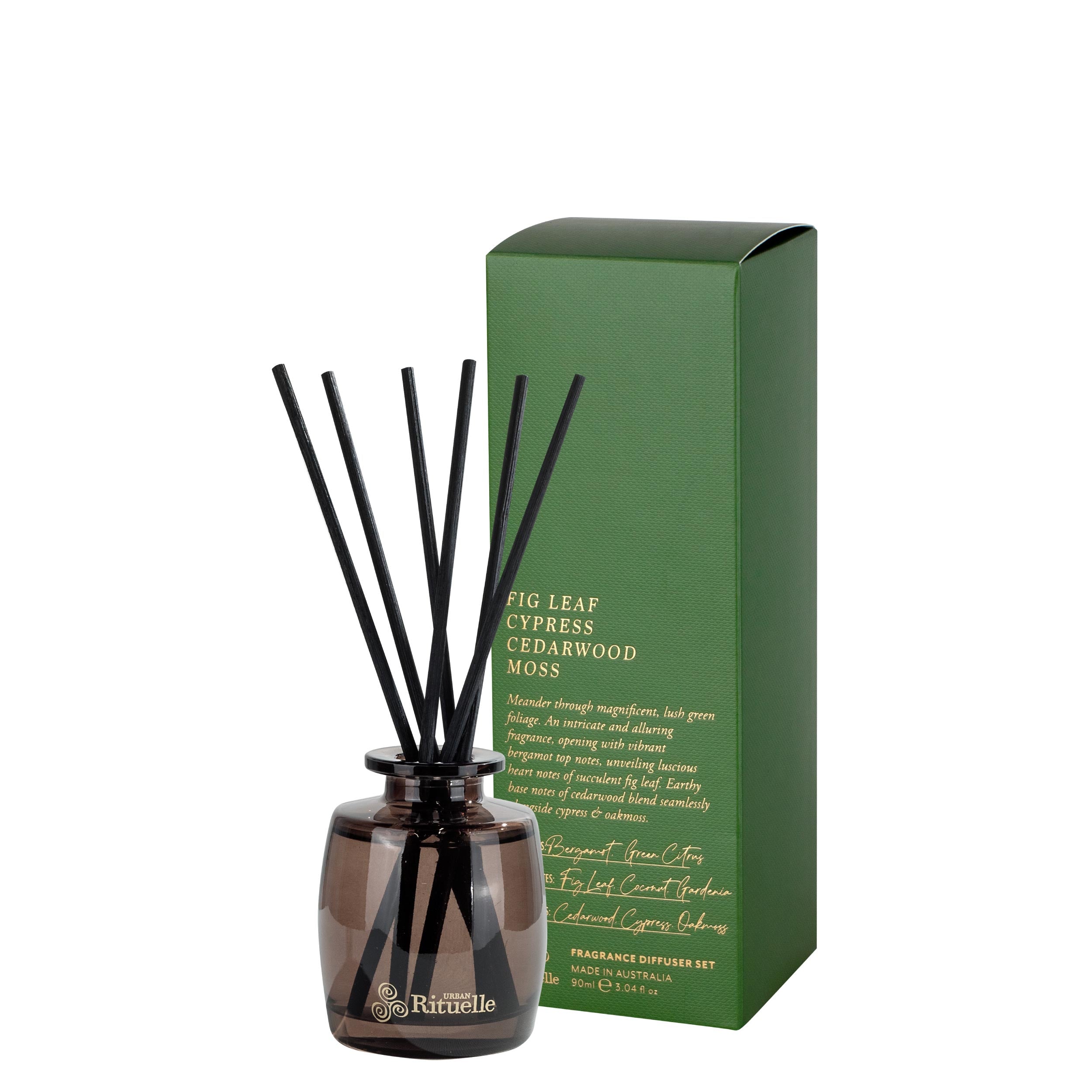 Fig Leaf, Cypress, Cedarwood, Moss<br>Fragrance Diffuser Set | 90ml