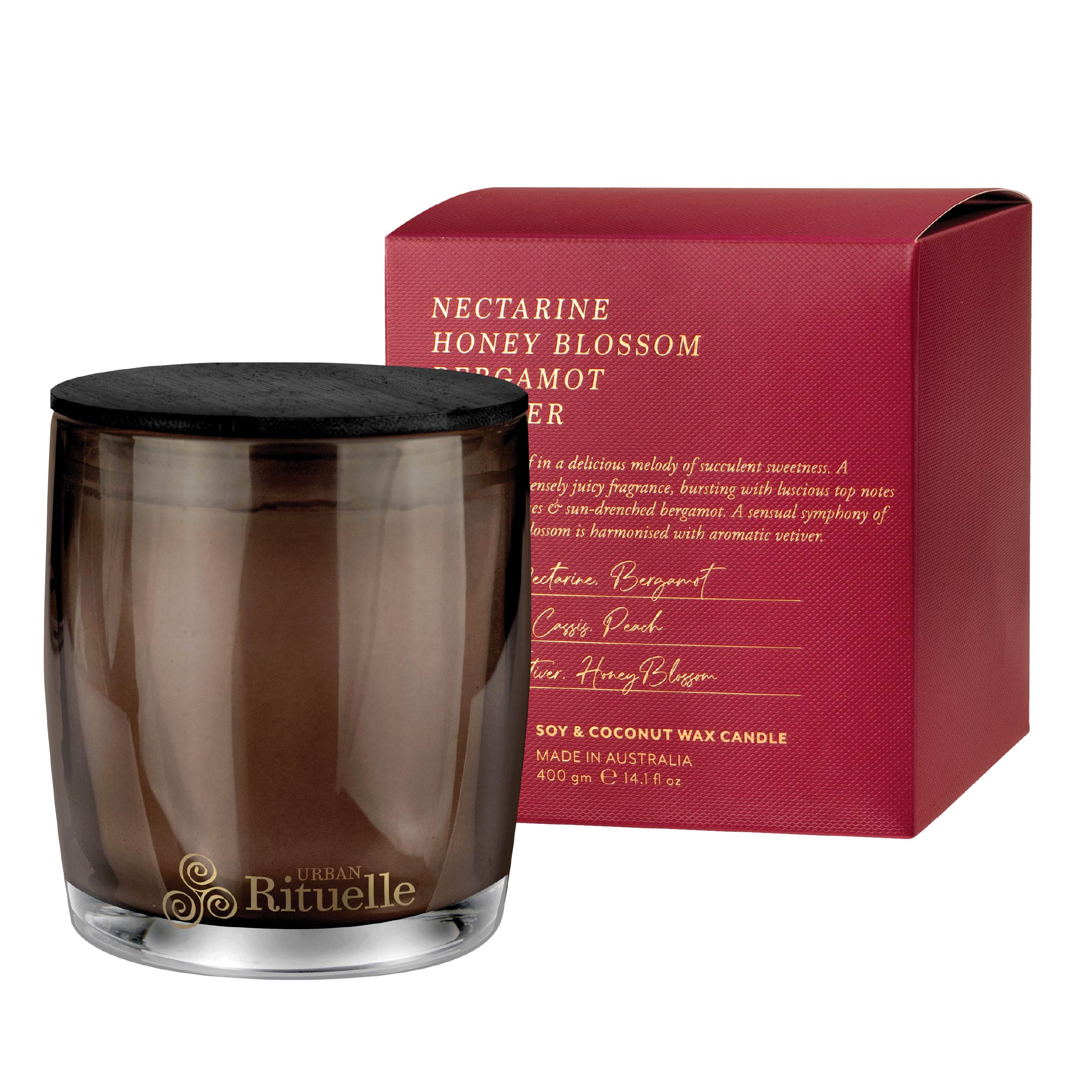 Nectarine, Honey Blossom, Bergamot, Vetiver<br> Scented Soy Candle | 400gm