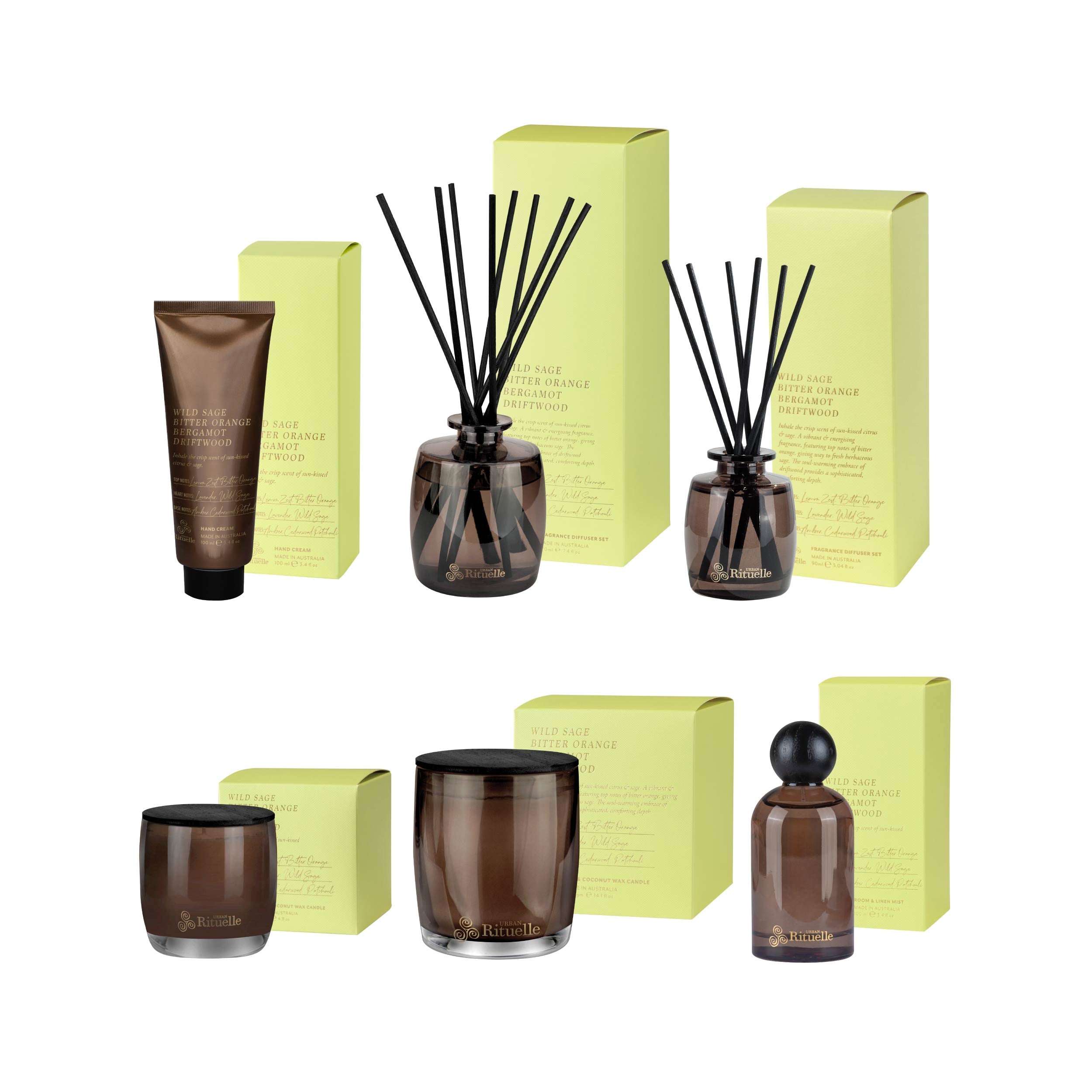 Apotheca Single Fragrance Package - Wild Sage, Bitter Orange, Bergamot, Driftwood