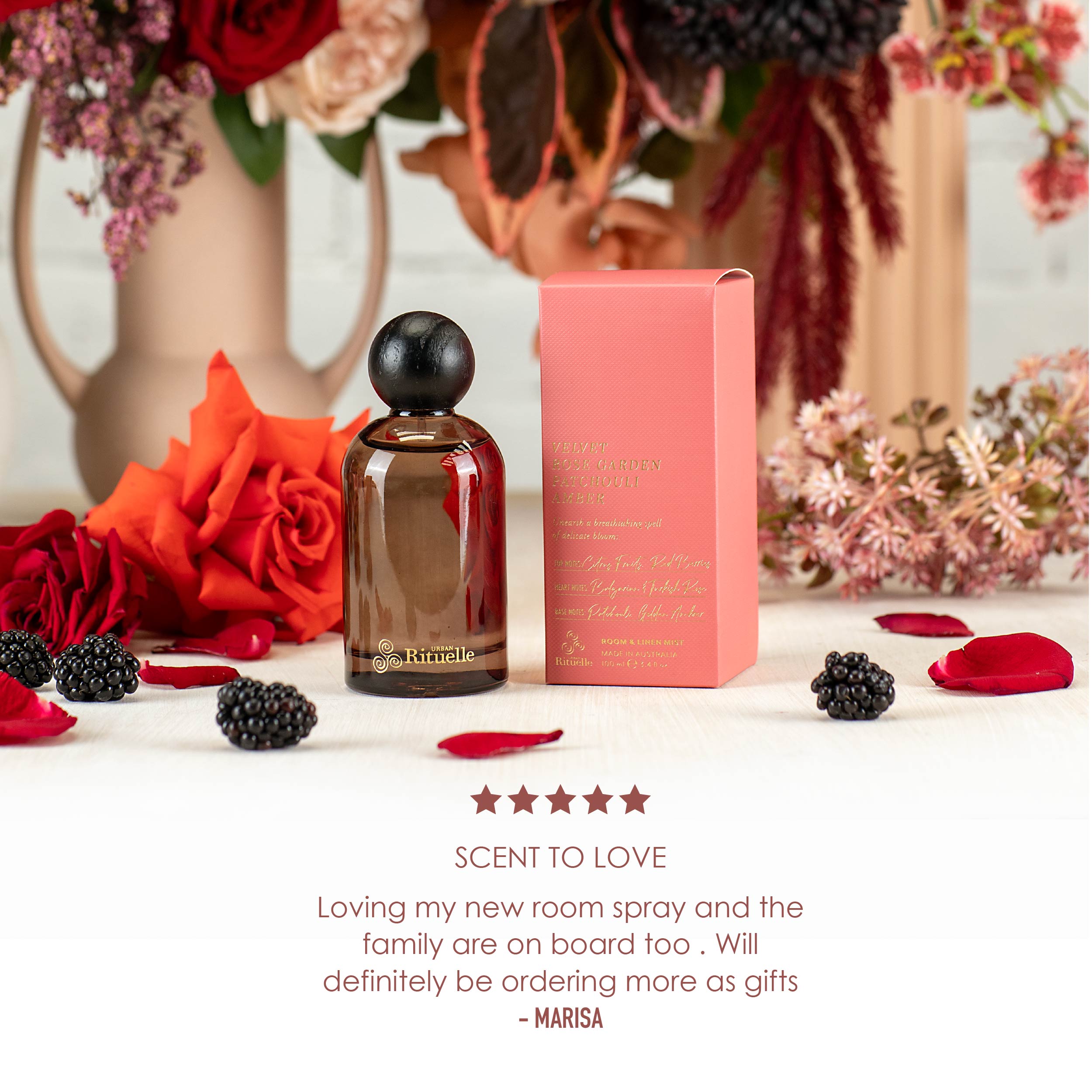 Velvet Rose Garden, Patchouli, Amber<br> Room & Linen Mist | 100ml