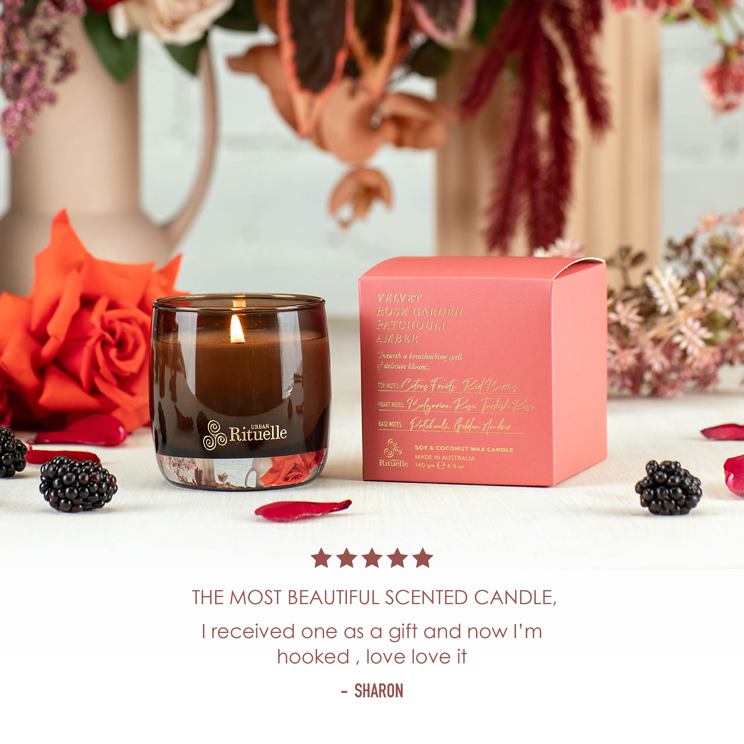 Apotheca Single Fragrance Package - Velvet Rose Garden, Patchouli, Amber