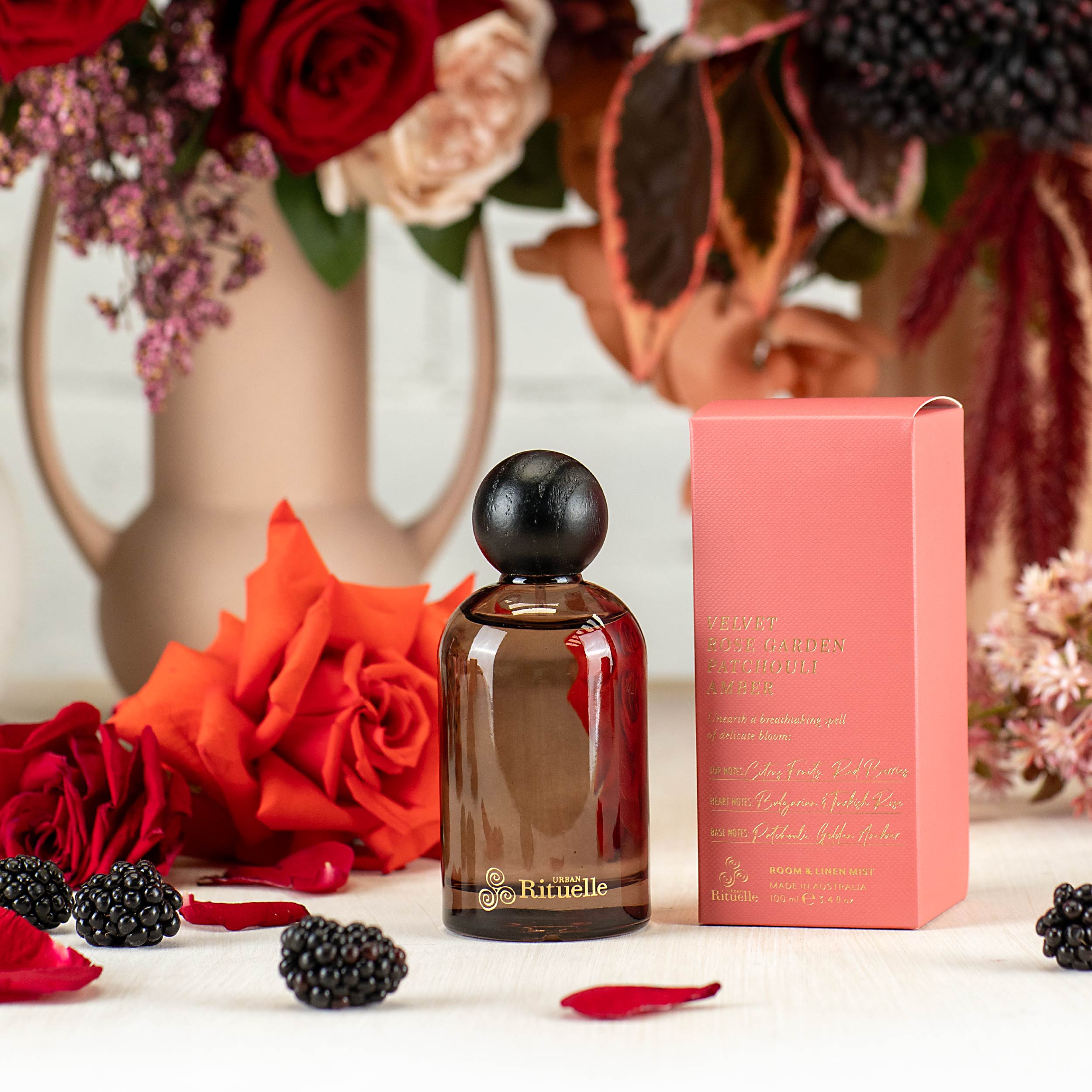 Velvet Rose Garden, Patchouli, Amber<br> TESTER: Room & Linen Mist
