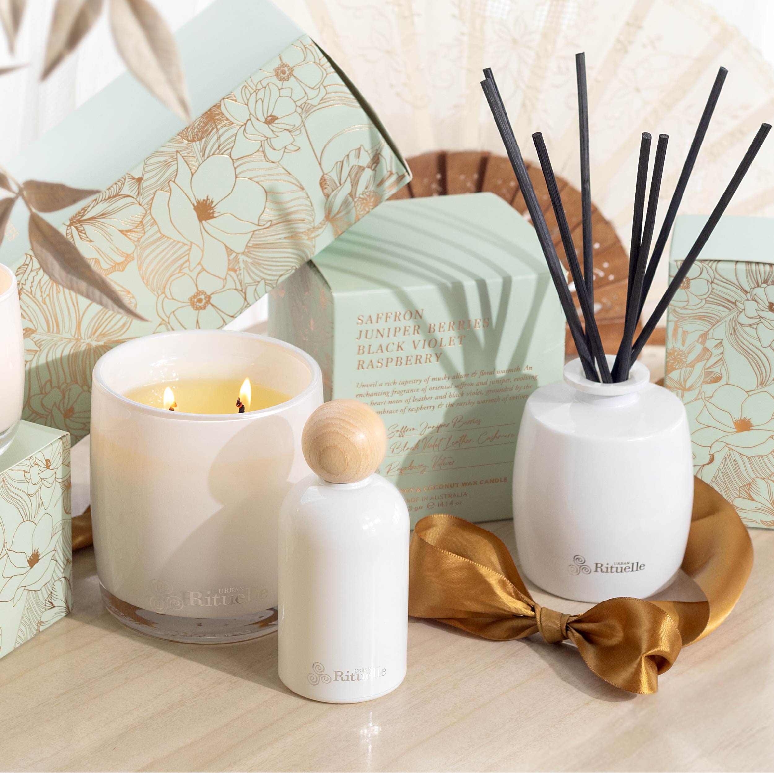 Apotheca Single Fragrance Package - Saffron, Juniper Berries, Black Violet, Raspberry