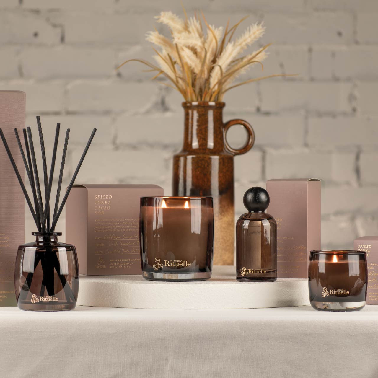 Spiced Tonka, Cacao Pod<br> Mini Fragrance Diffuser Set | 90ml