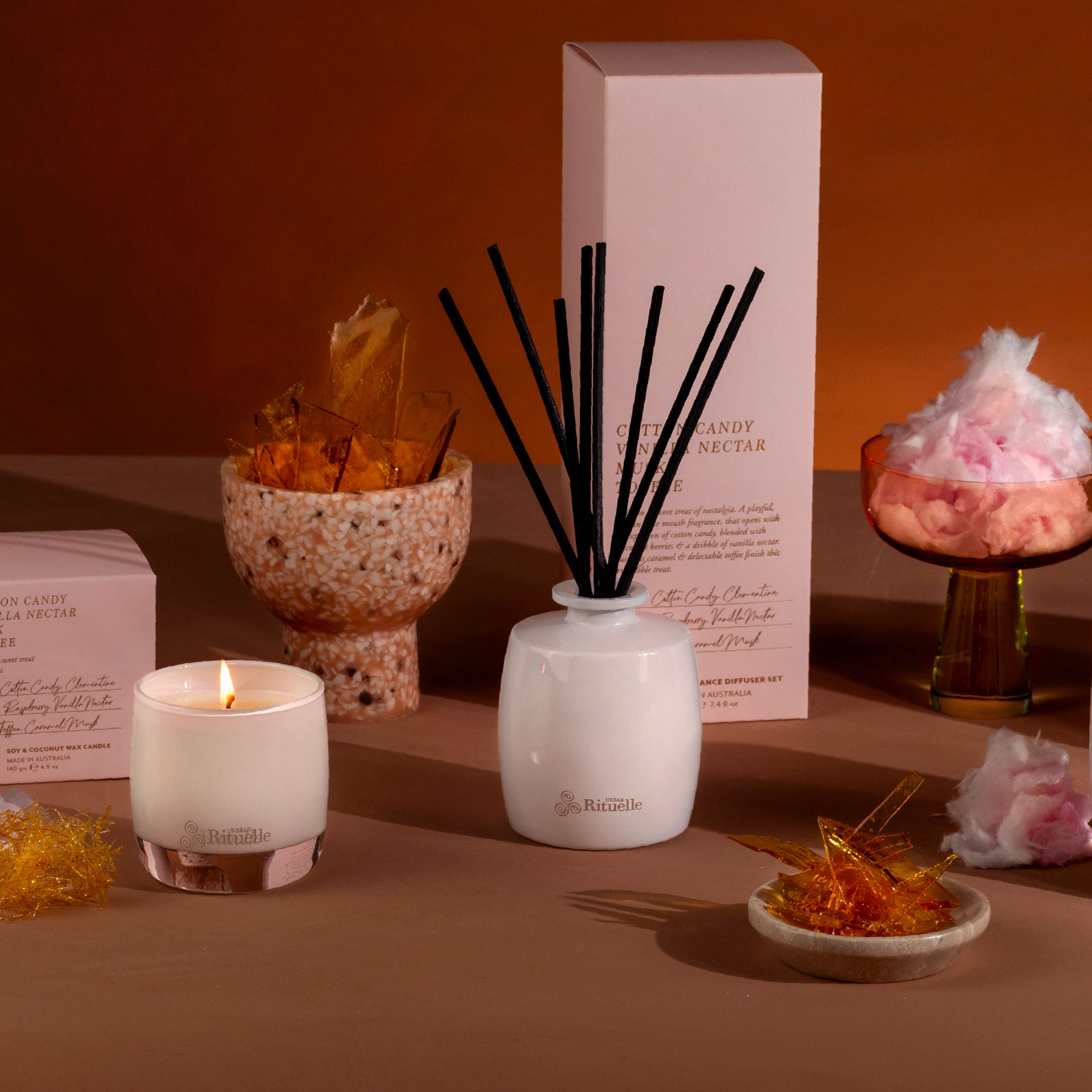 Apotheca Single Fragrance Package - Cotton Candy, Vanilla Nectar, Musk, Toffee