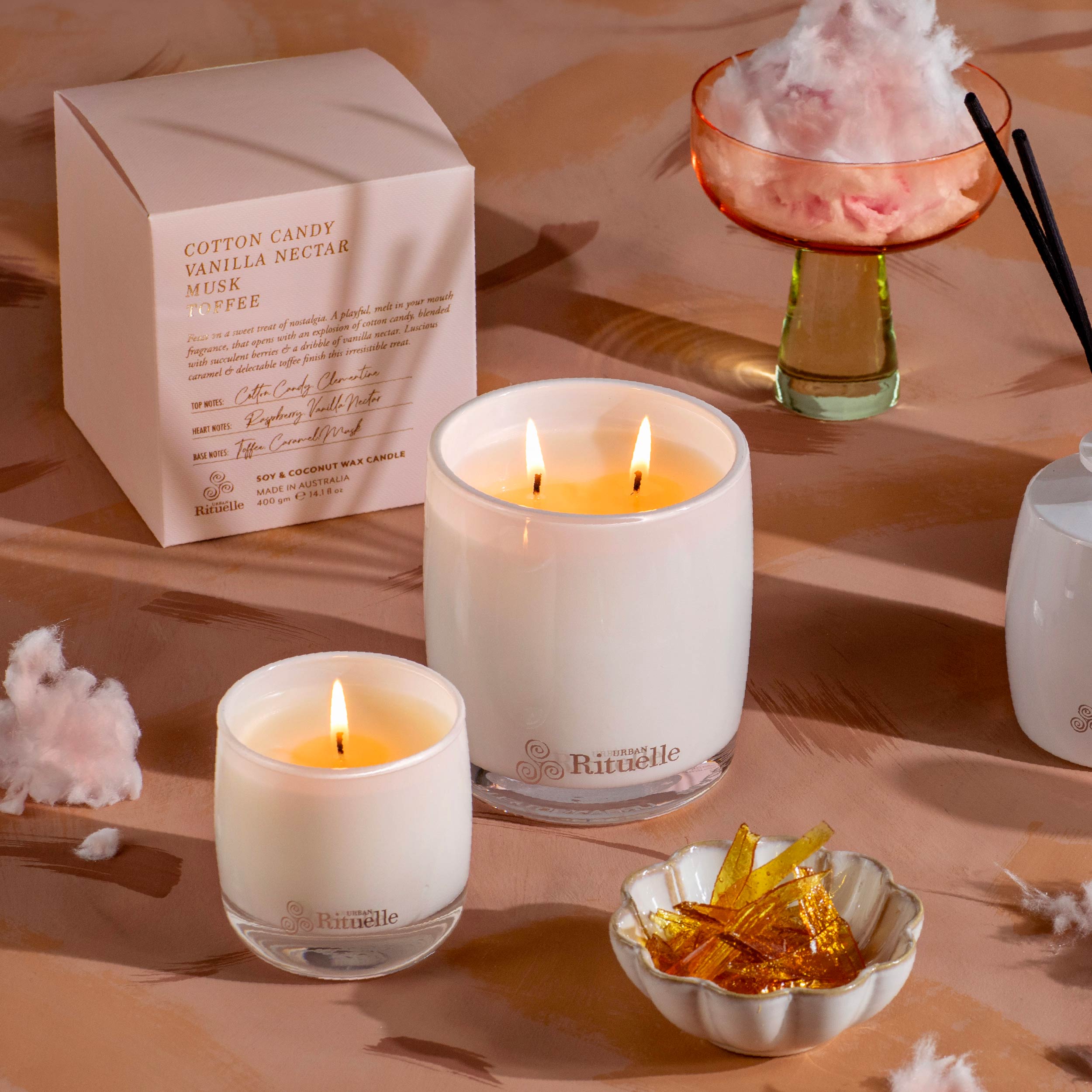 Apotheca Single Fragrance Package - Cotton Candy, Vanilla Nectar, Musk, Toffee
