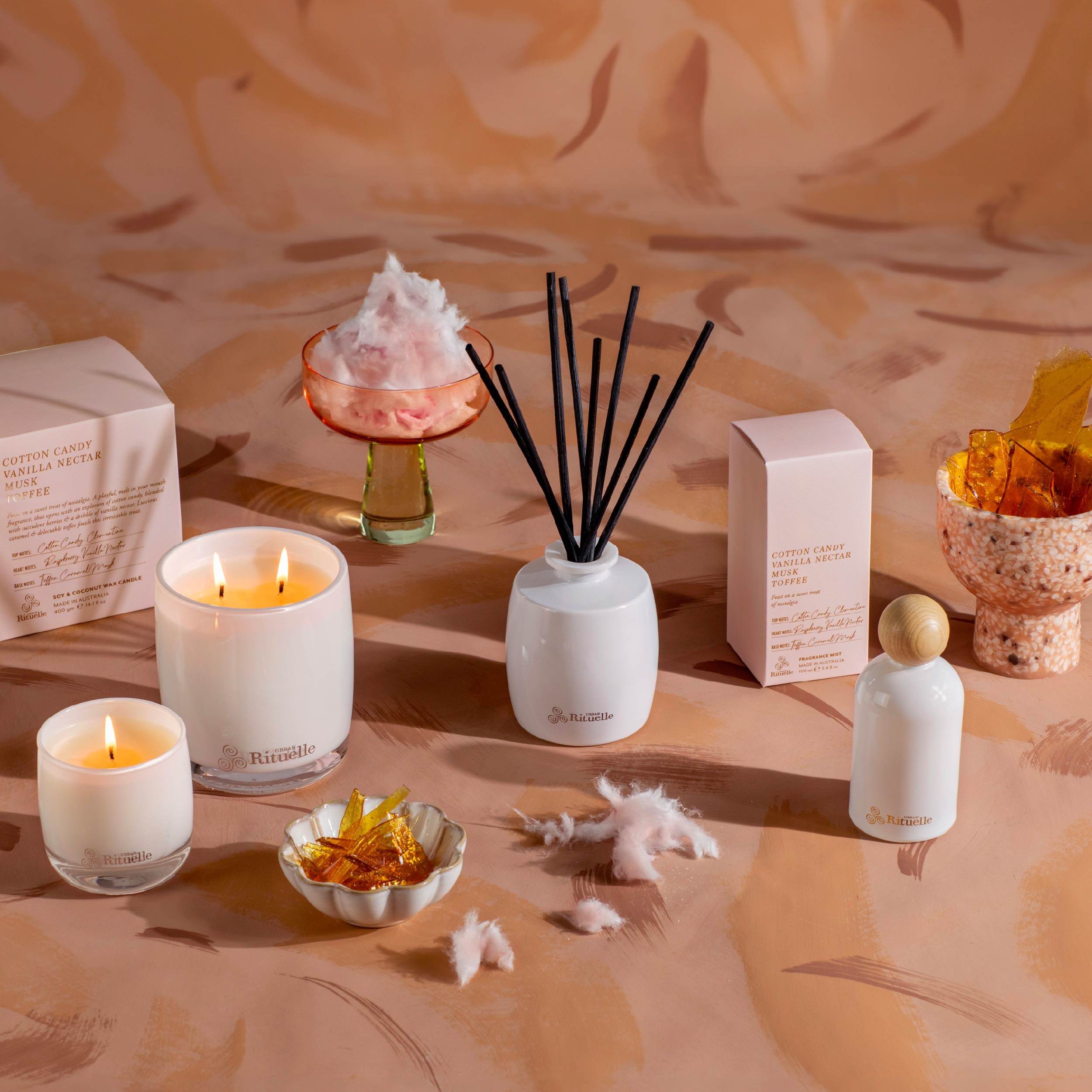 Apotheca Single Fragrance Package - Cotton Candy, Vanilla Nectar, Musk, Toffee