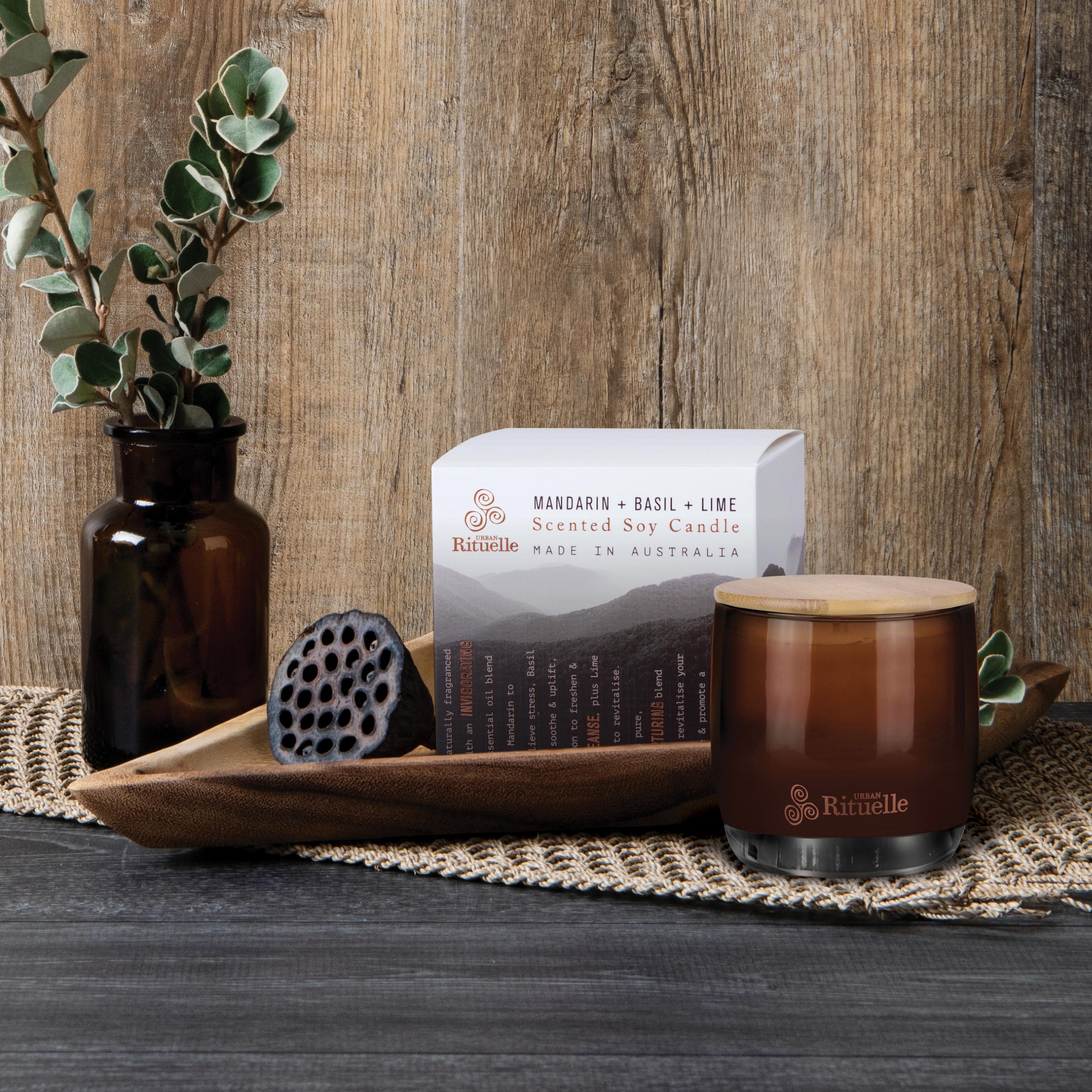 Mandarin, Basil & Lime<br> Scented Soy Candle | 140gm