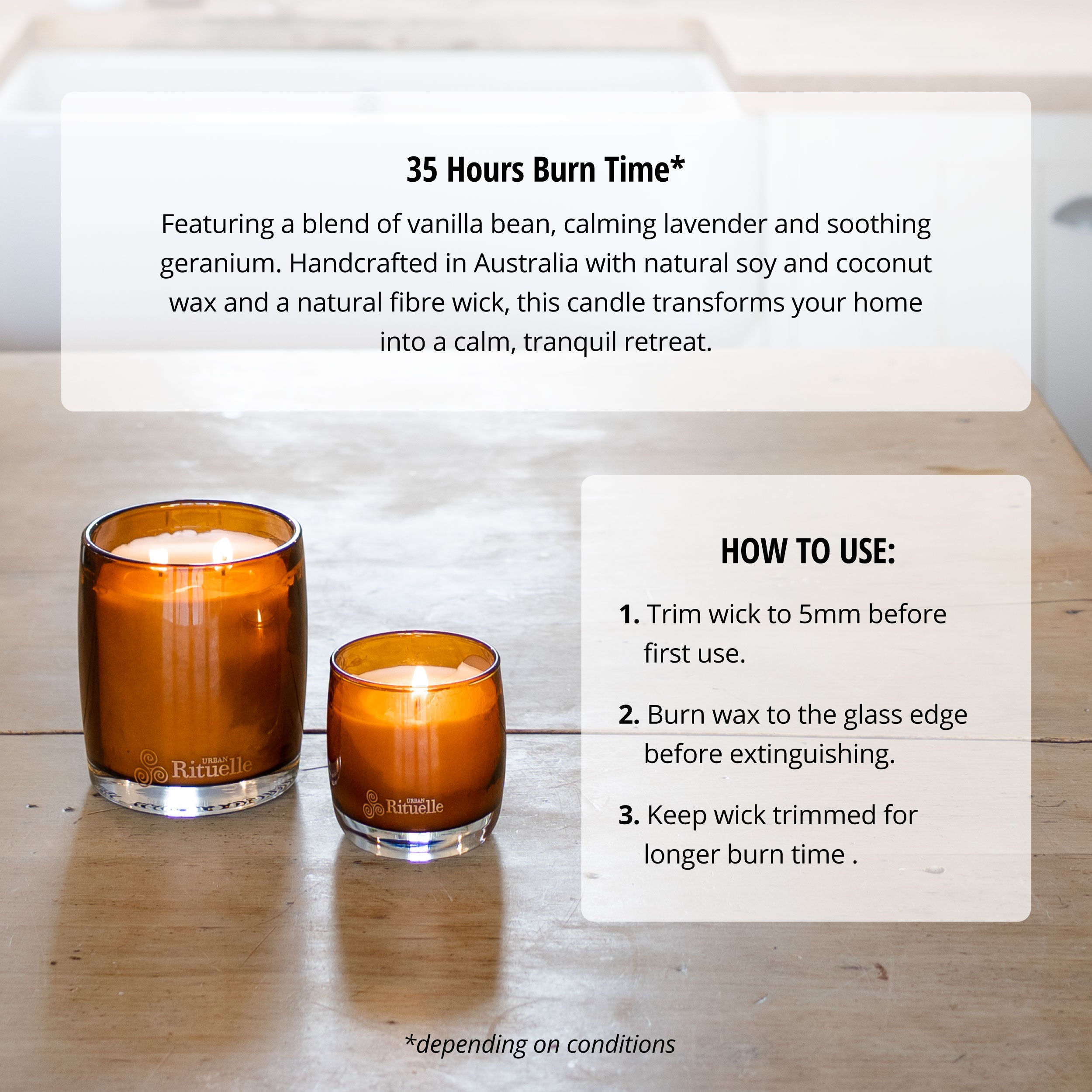 Vanilla, Lavender & Geranium<br>Scented Soy Candle | 400gm