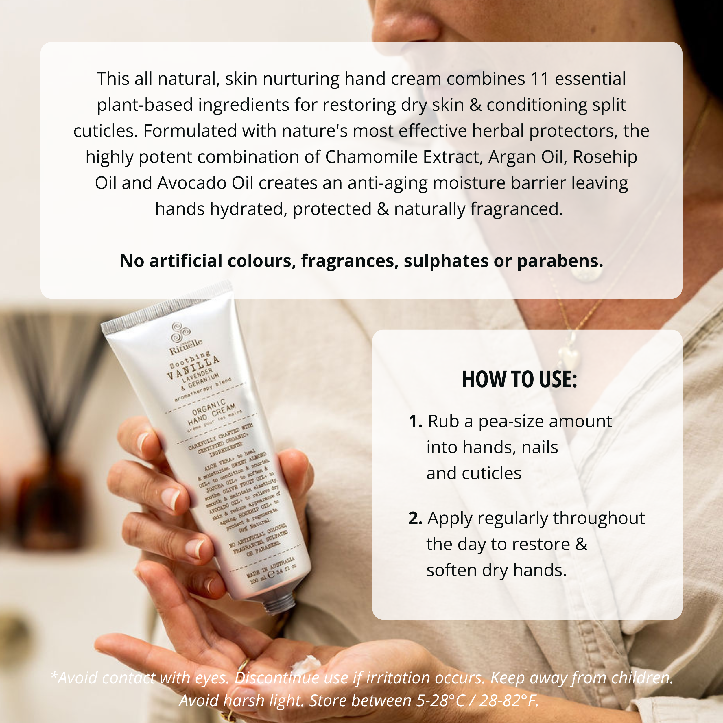 Vanilla, Lavender & Geranium<br> Organic Hand Cream | 100ml