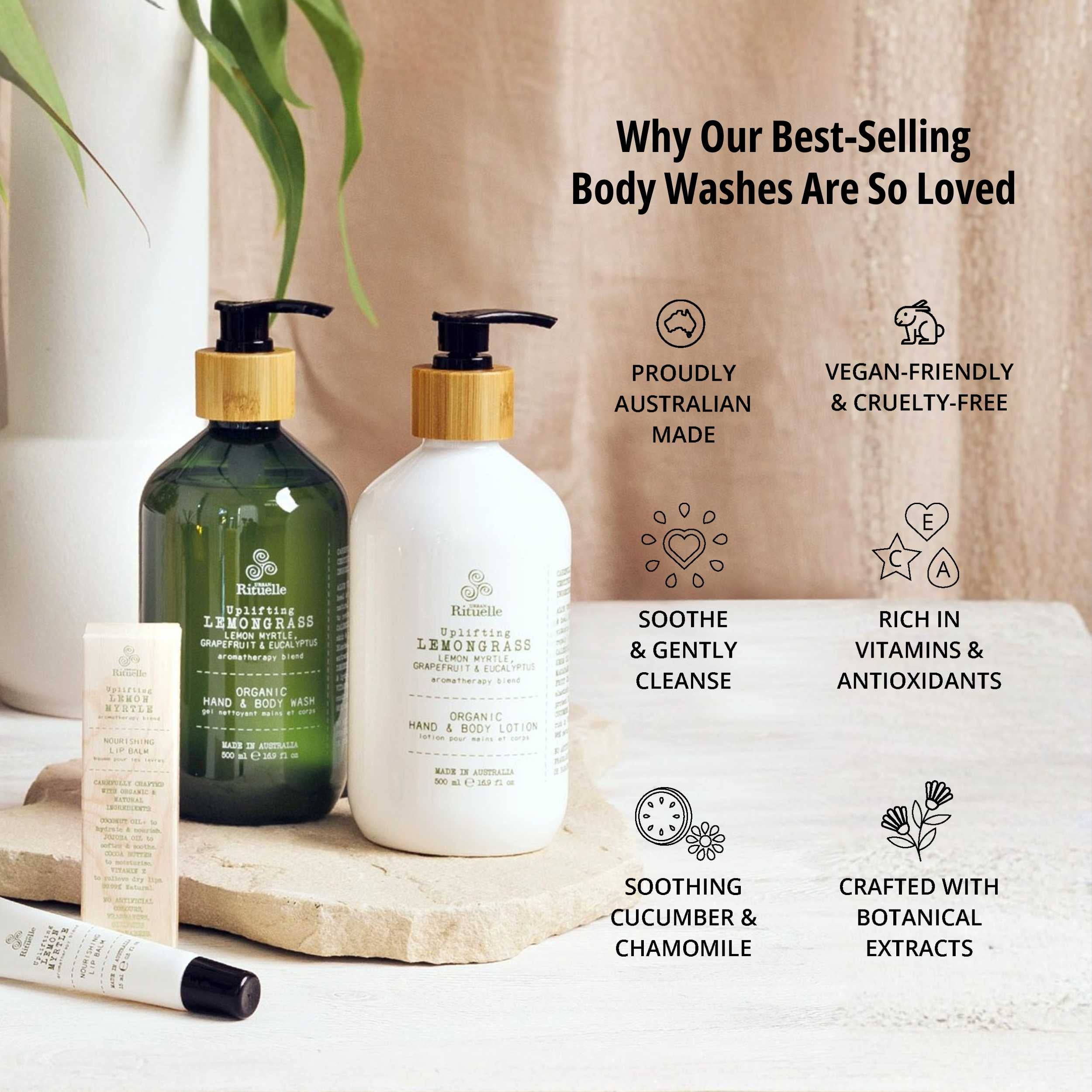 Lemongrass, Lemon Myrtle, Grapefruit & Eucalyptus<br> Hand & Body Wash | 500ml