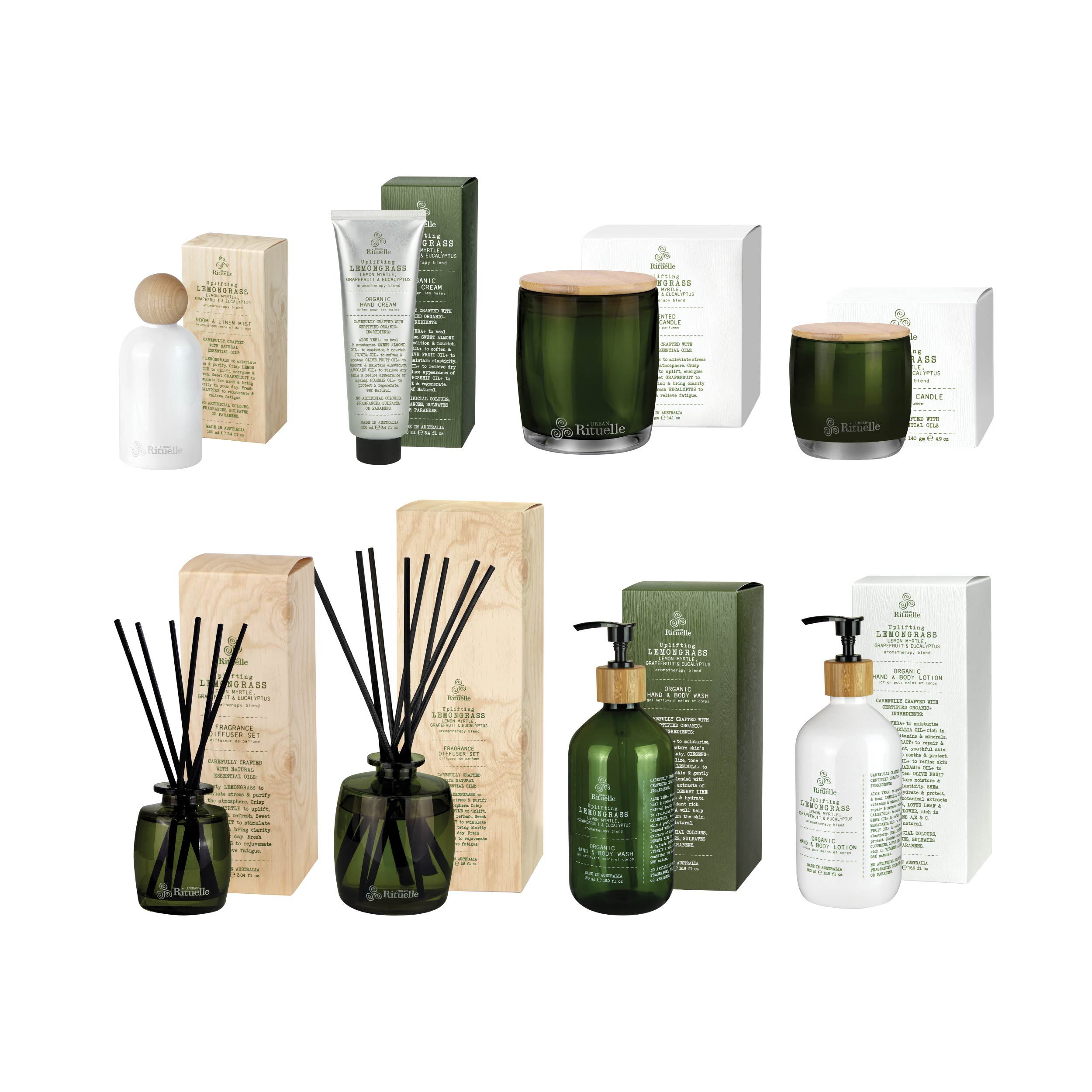 Flourish Organics<br> Single Fragrance Package - Lemongrass, Lemon Myrtle, Grapefruit & Eucalyptus