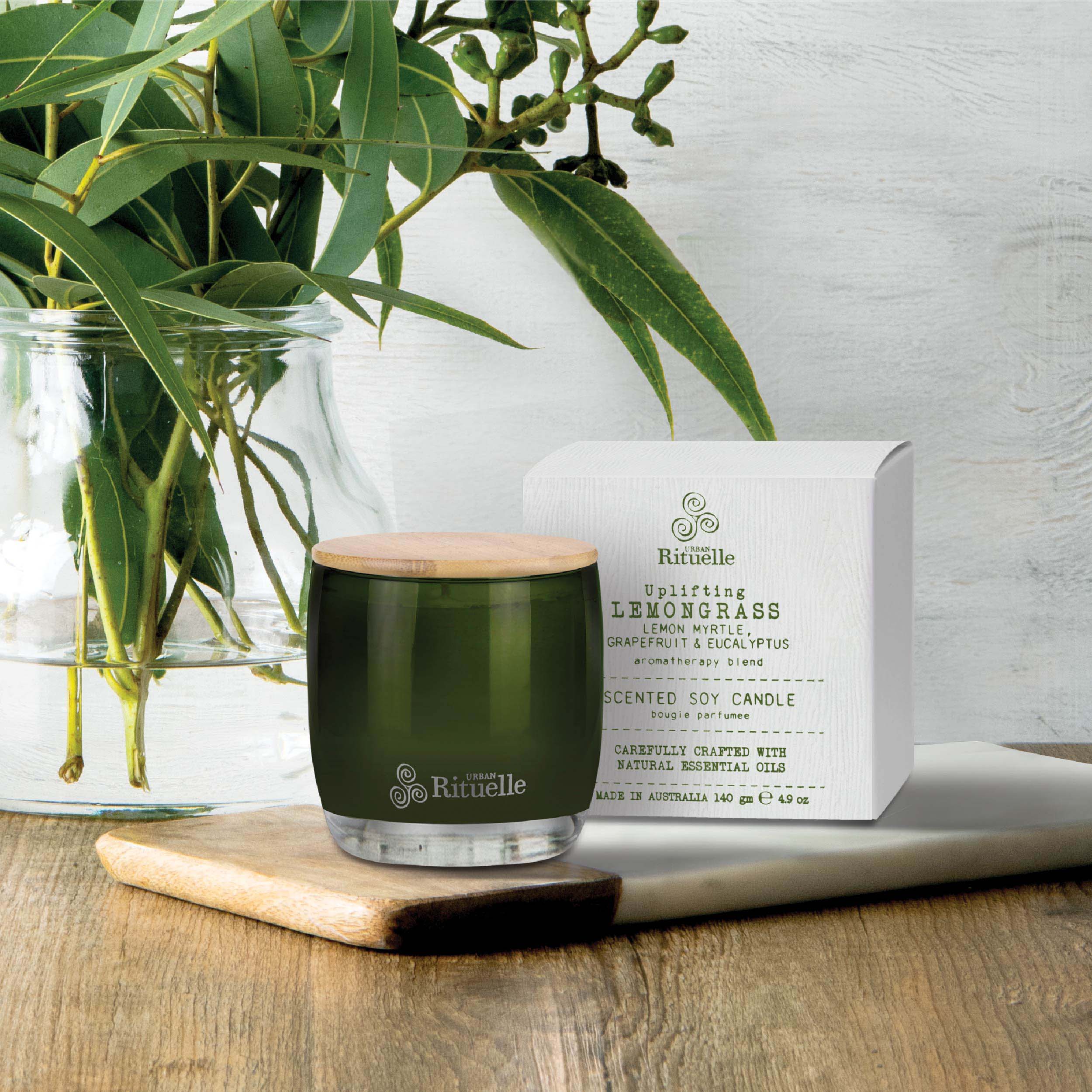 Lemongrass, Lemon Myrtle, Grapefruit & Eucalyptus<br> Scented Soy Candle | 140gm