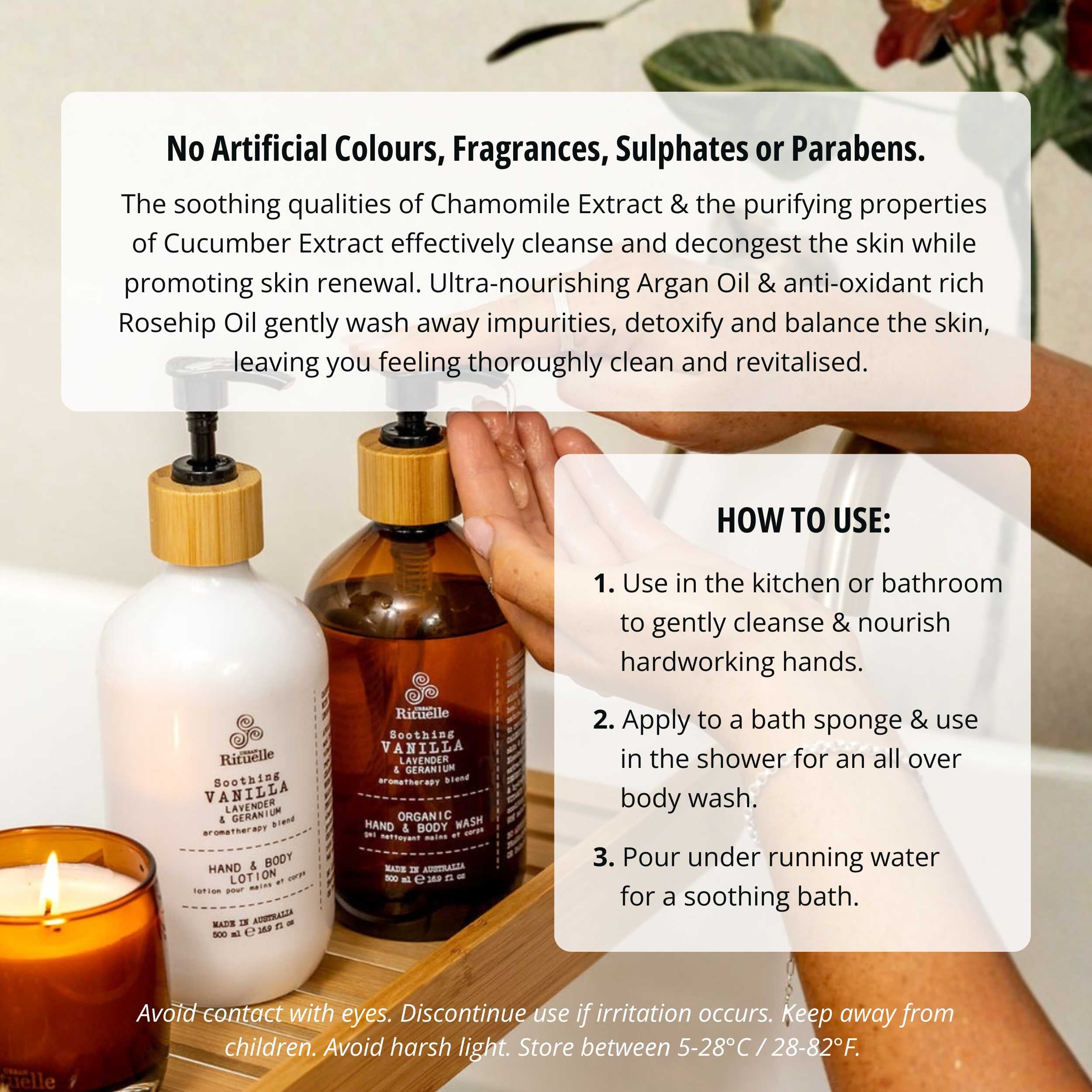 Vanilla, Lavender & Geranium<br> Hand & Body Wash | 500ml