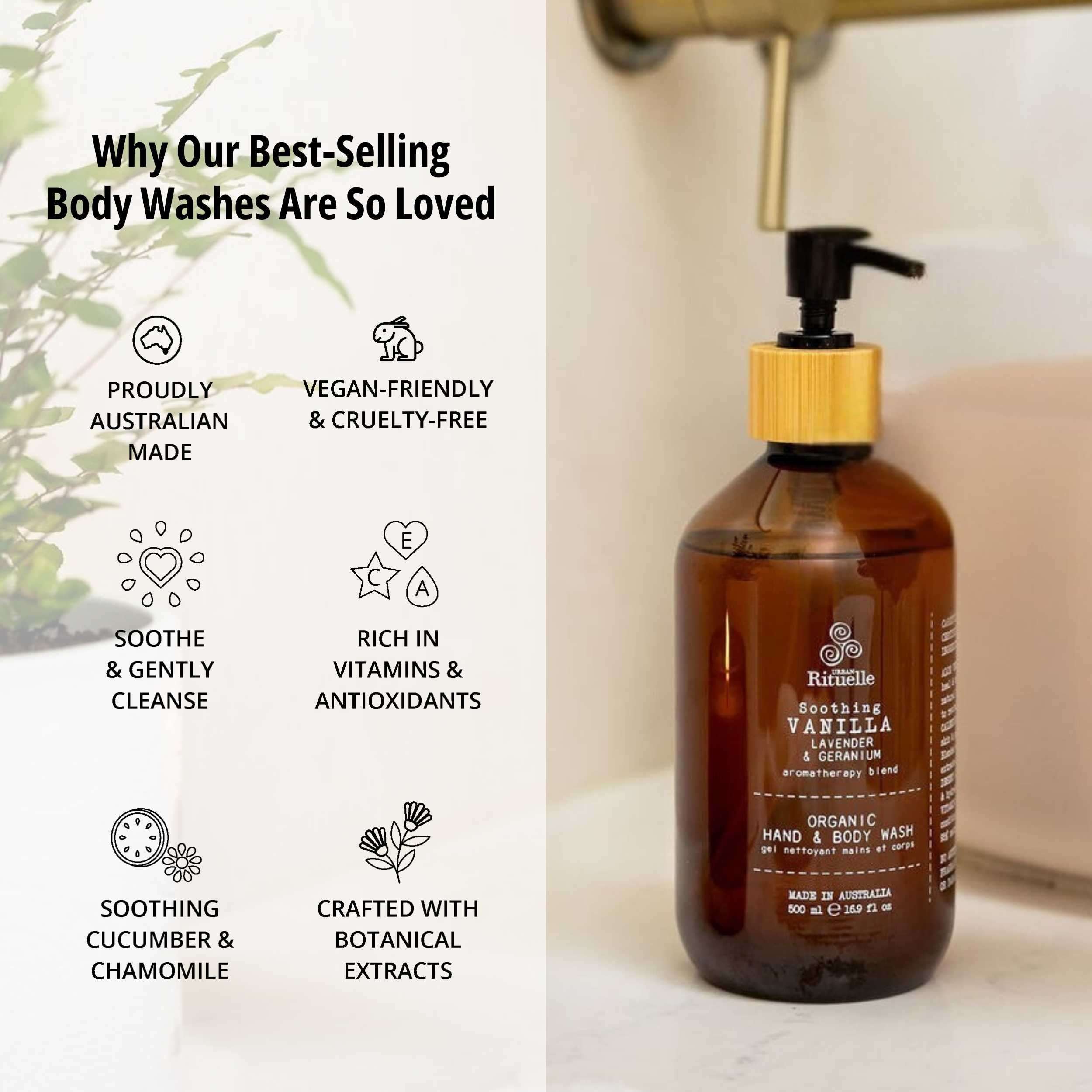 Vanilla, Lavender & Geranium<br> Hand & Body Wash | 500ml