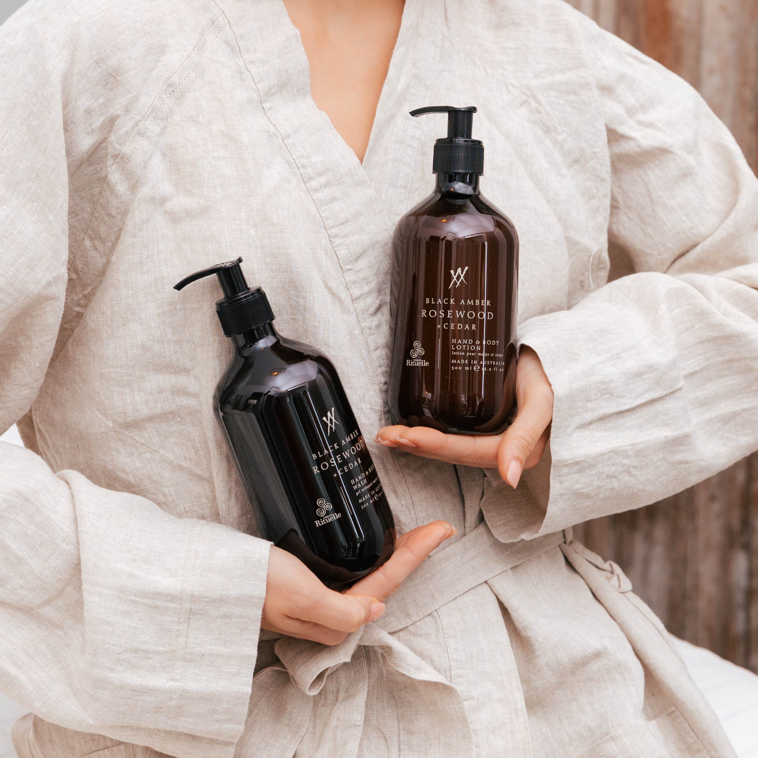 Black Amber, Rosewood & Cedar<br> Cleanse & Nourish Gift Duet | 2 x 500ml