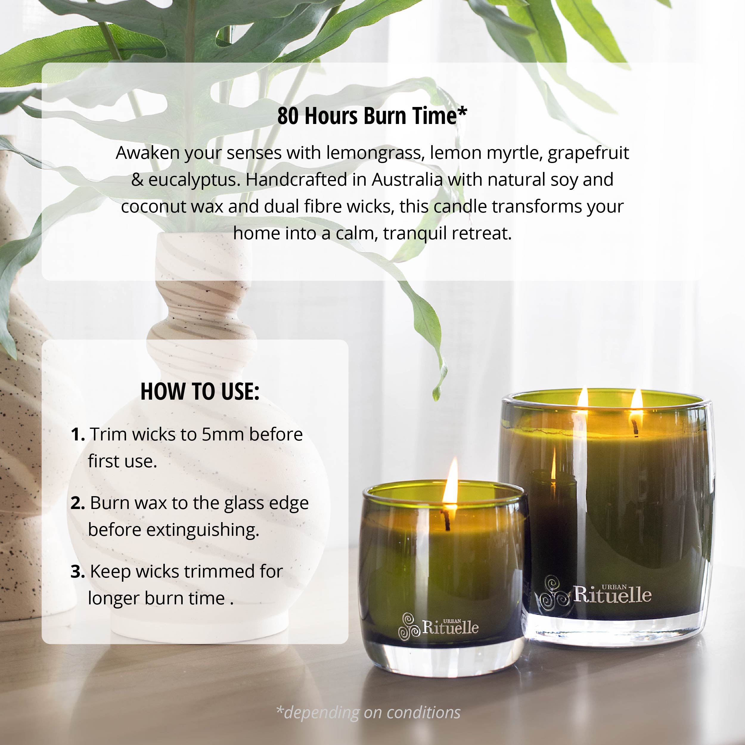 Sea Salt, Lemon Myrtle + Native Pine <br> Scented Soy Candle | 400gm