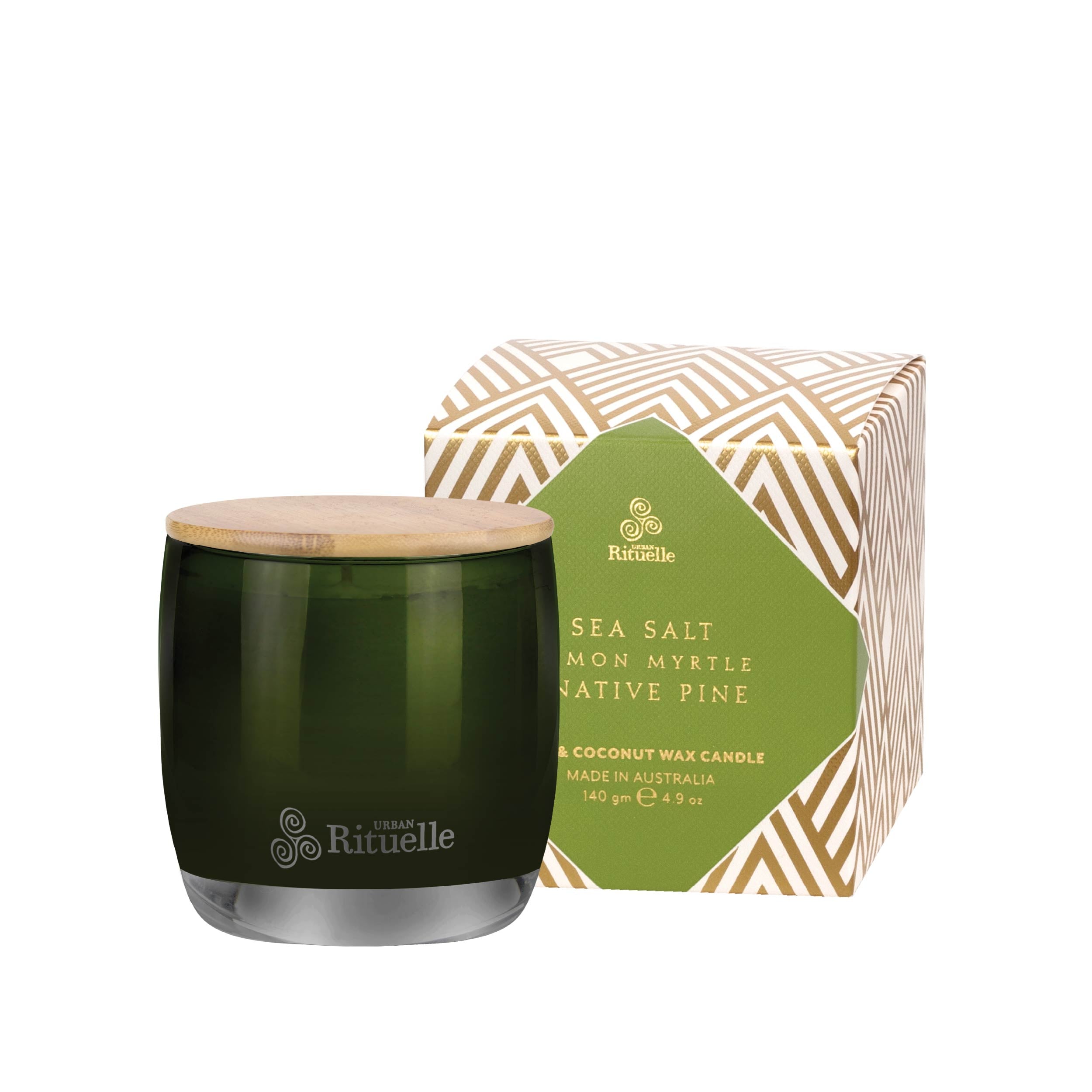 Sea Salt, Lemon Myrtle + Native Pine <br> Scented Soy Candle | 140gm