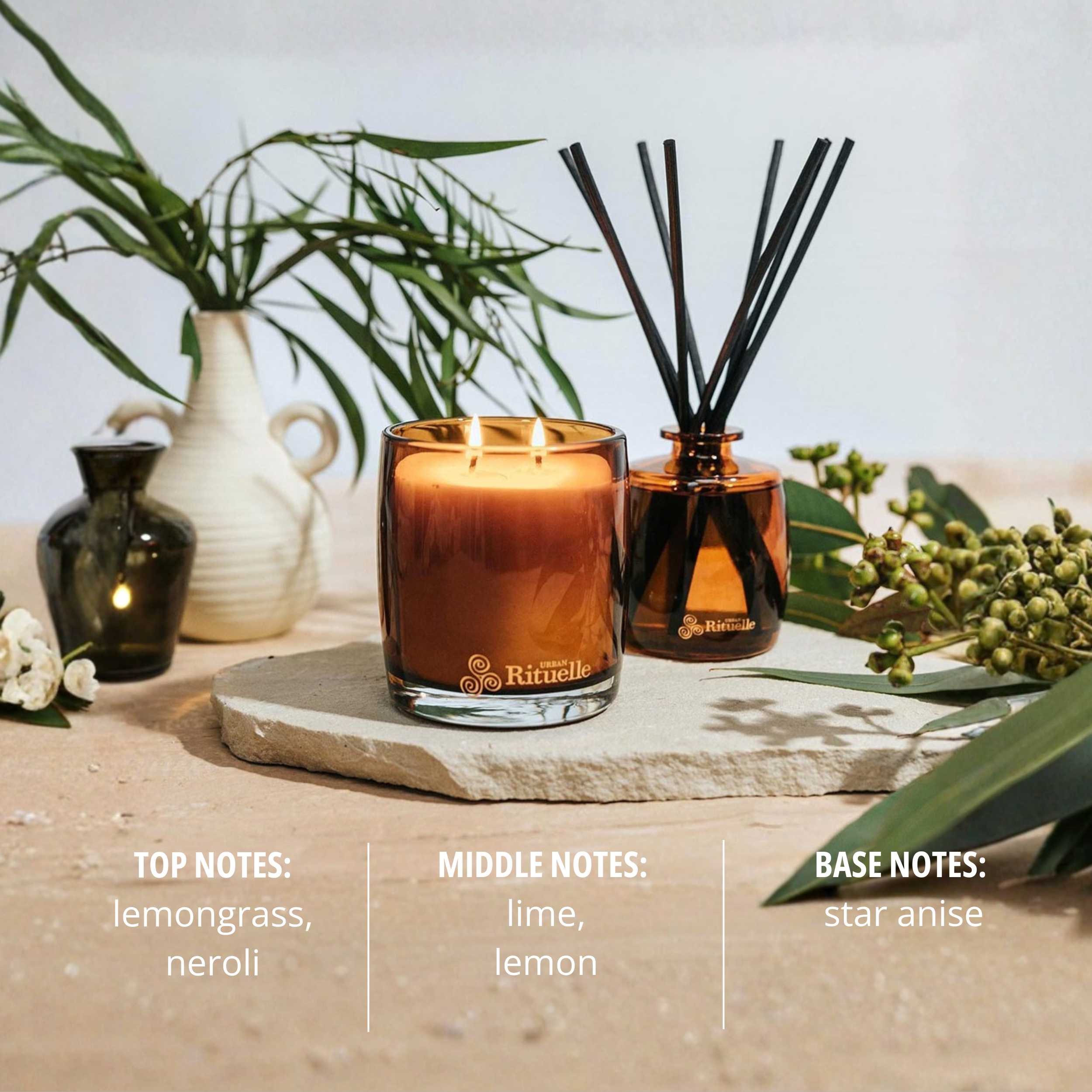 Lemongrass, Neroli & Lime<br> Aromatherapy Fragrance Diffuser Set | 220ml
