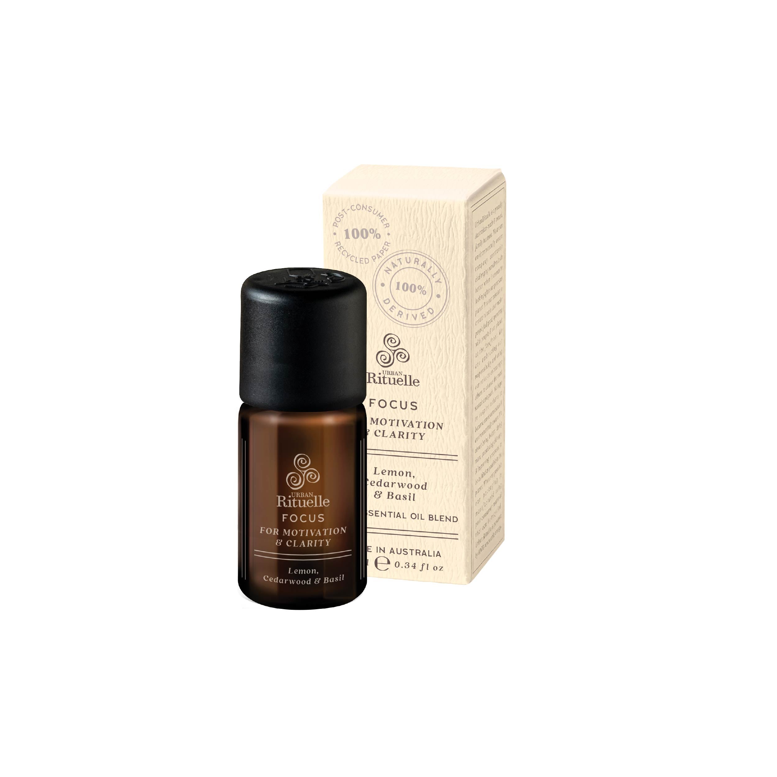 Natural Remedy - Wellness Rituelles 100% Essential Oil Blends - Focus: Lemon, Cedarwood & Basil