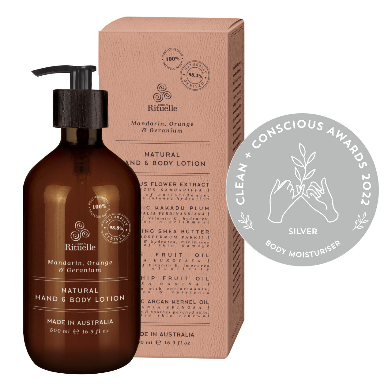 Mandarin, Orange & Geranium<br> Natural Hand & Body Lotion | 500ml