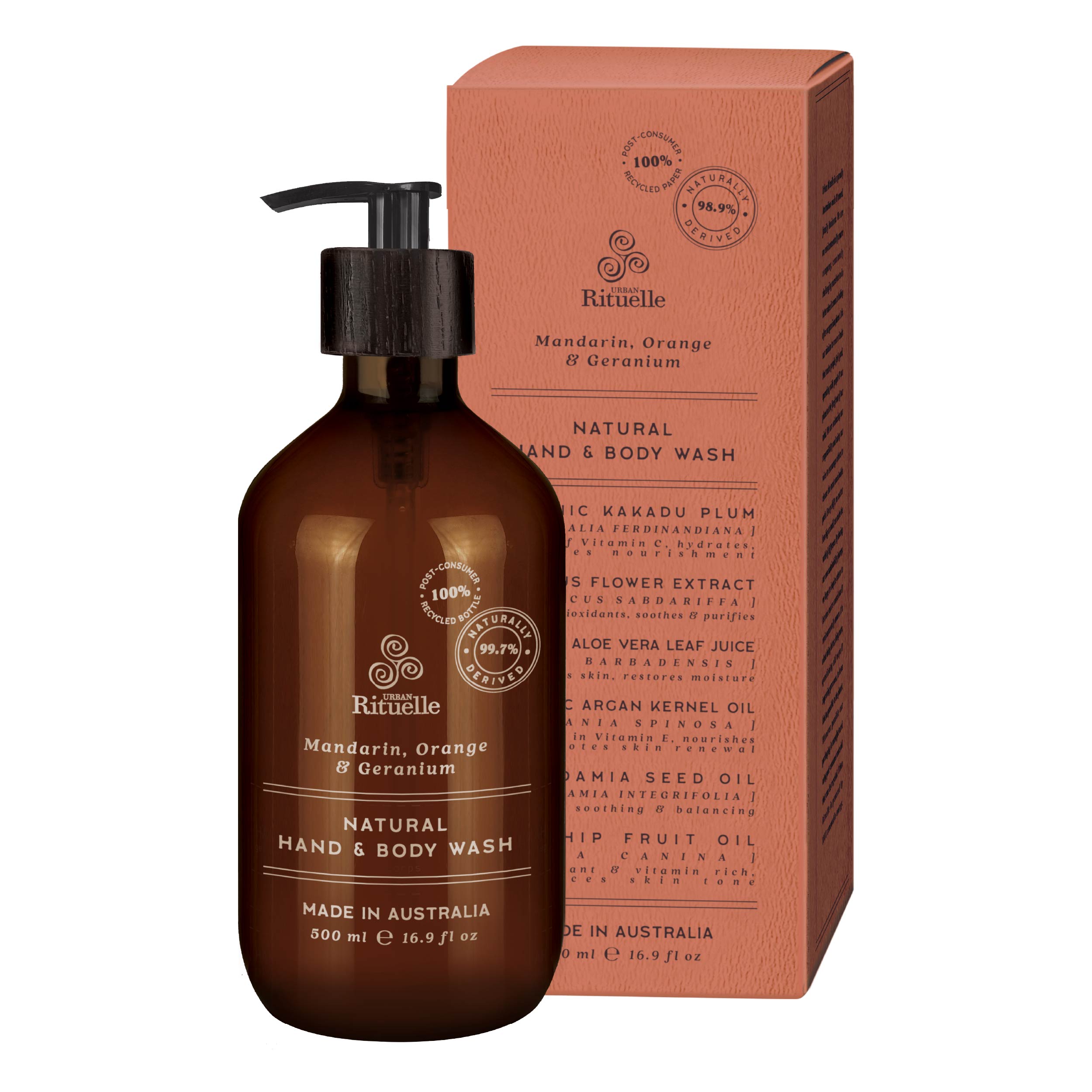 Mandarin, Orange & Geranium<br> Natural Hand & Body Wash | 500ml