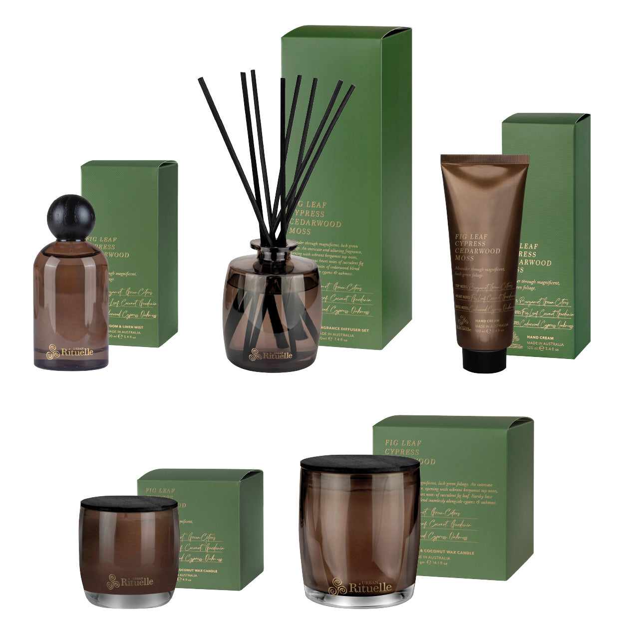Apotheca Single Fragrance Package - Fig Leaf, Cypress, Cedarwood, Moss