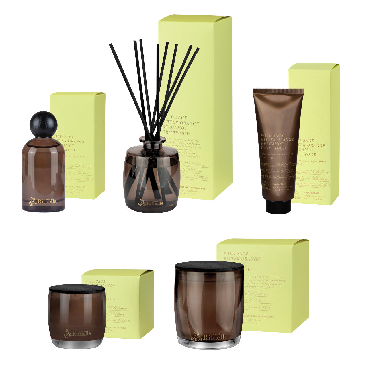 Apotheca Single Fragrance Package - Wild Sage, Bitter Orange, Bergamot, Driftwood