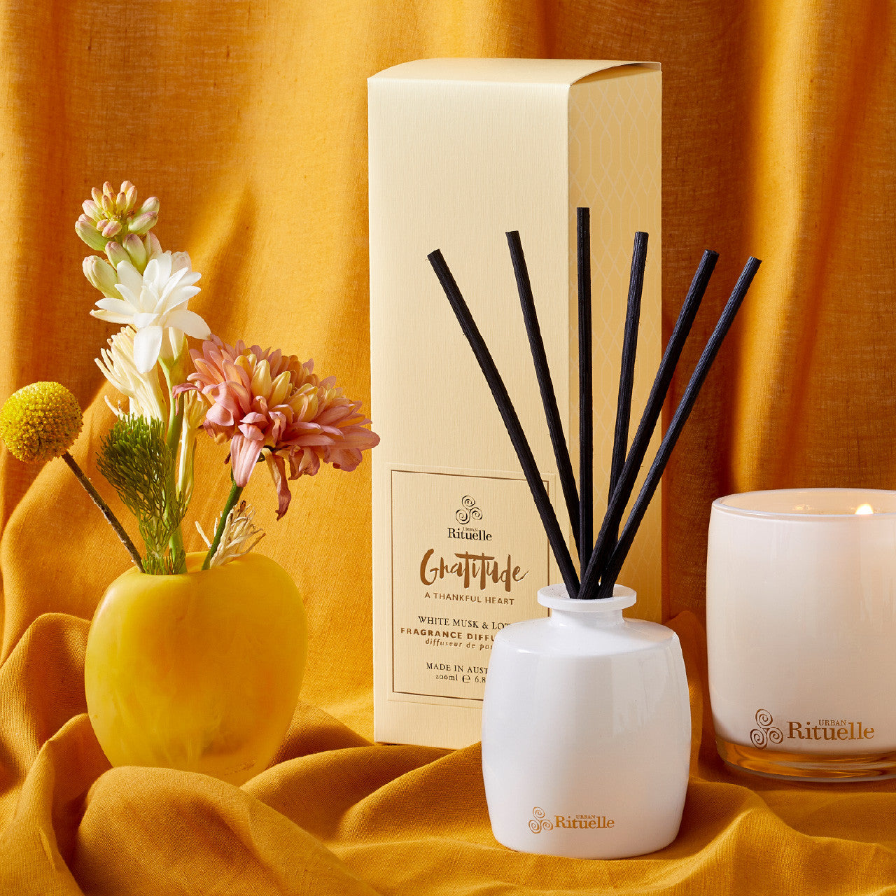 Gratitude • White Musk & Lotus<br> Fragrance Diffuser Set
