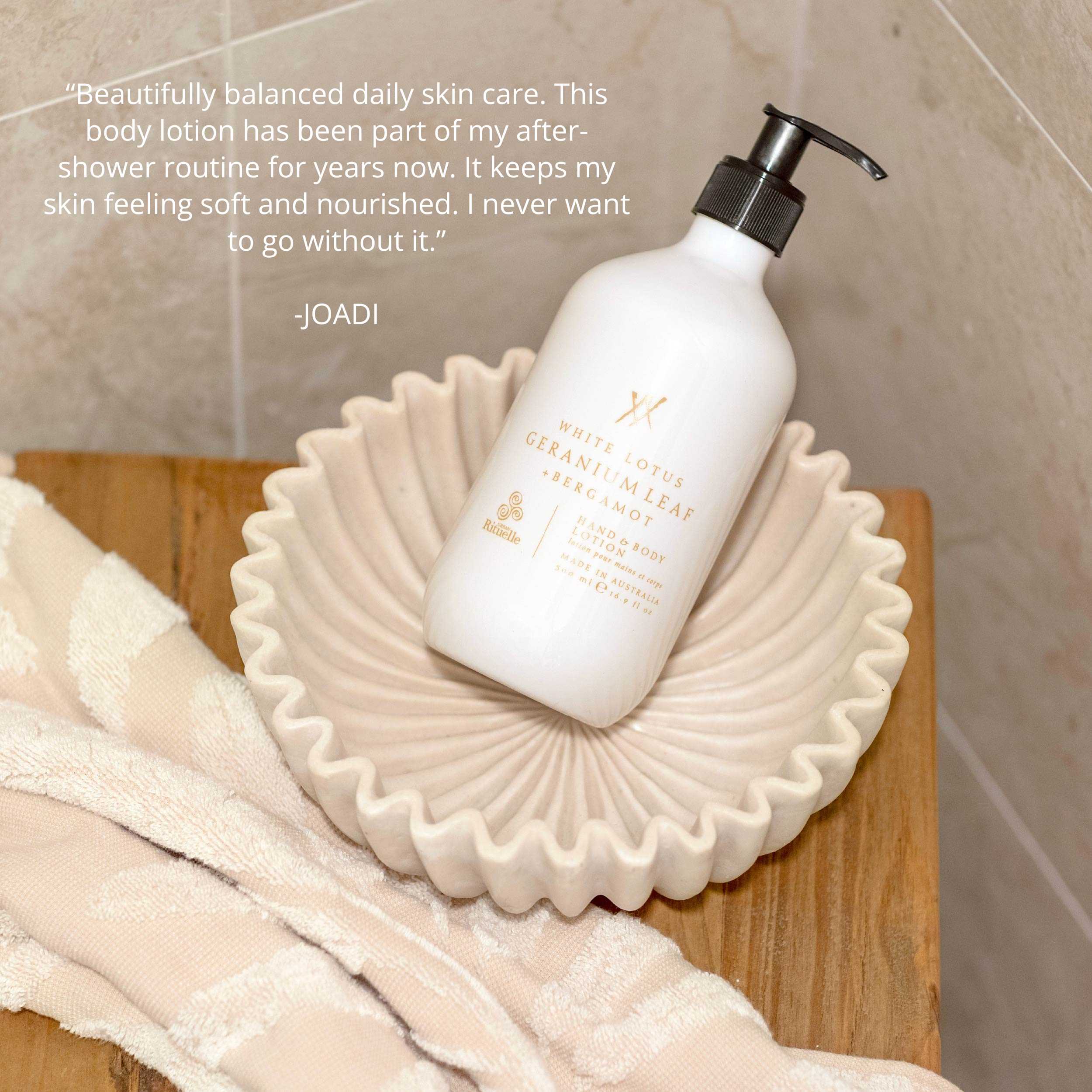 White Lotus, Geranium Leaf & Bergamot<br> Hand & Body Lotion | 500ml