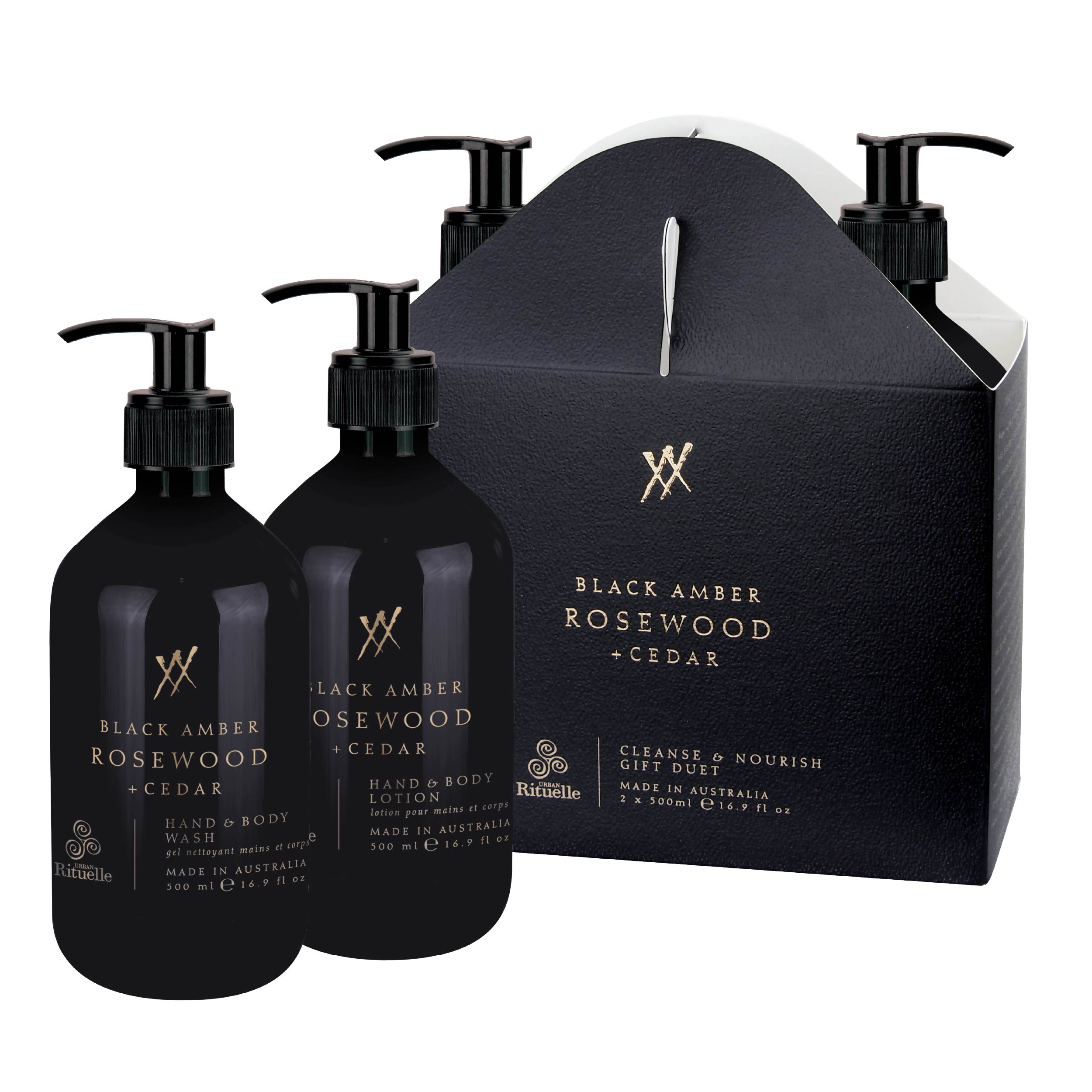 Black Amber, Rosewood & Cedar<br> Cleanse & Nourish Gift Duet | 2 x 500ml