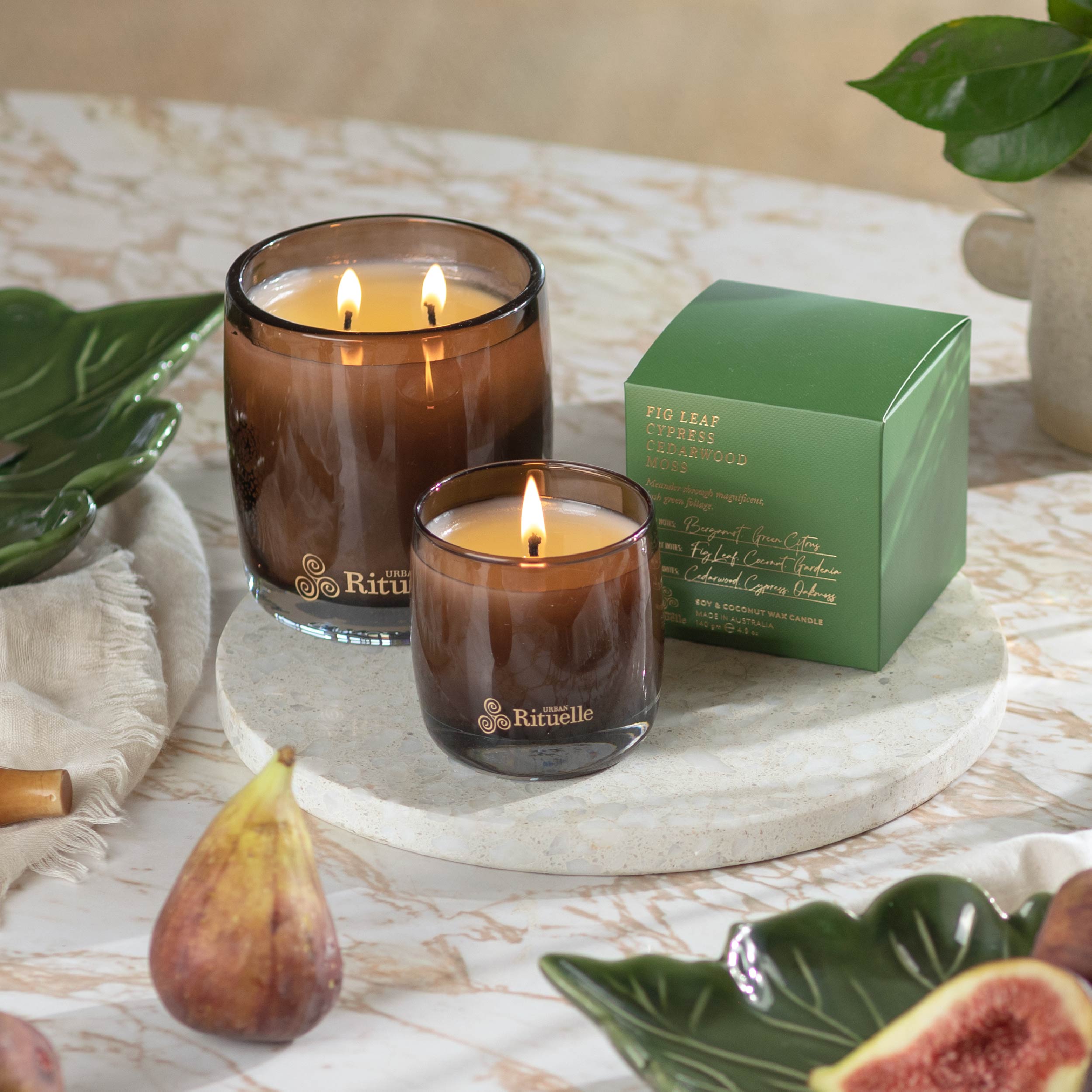 Fig Leaf, Cypress, Cedarwood, Moss<br>Scented Soy Candle | 140gm