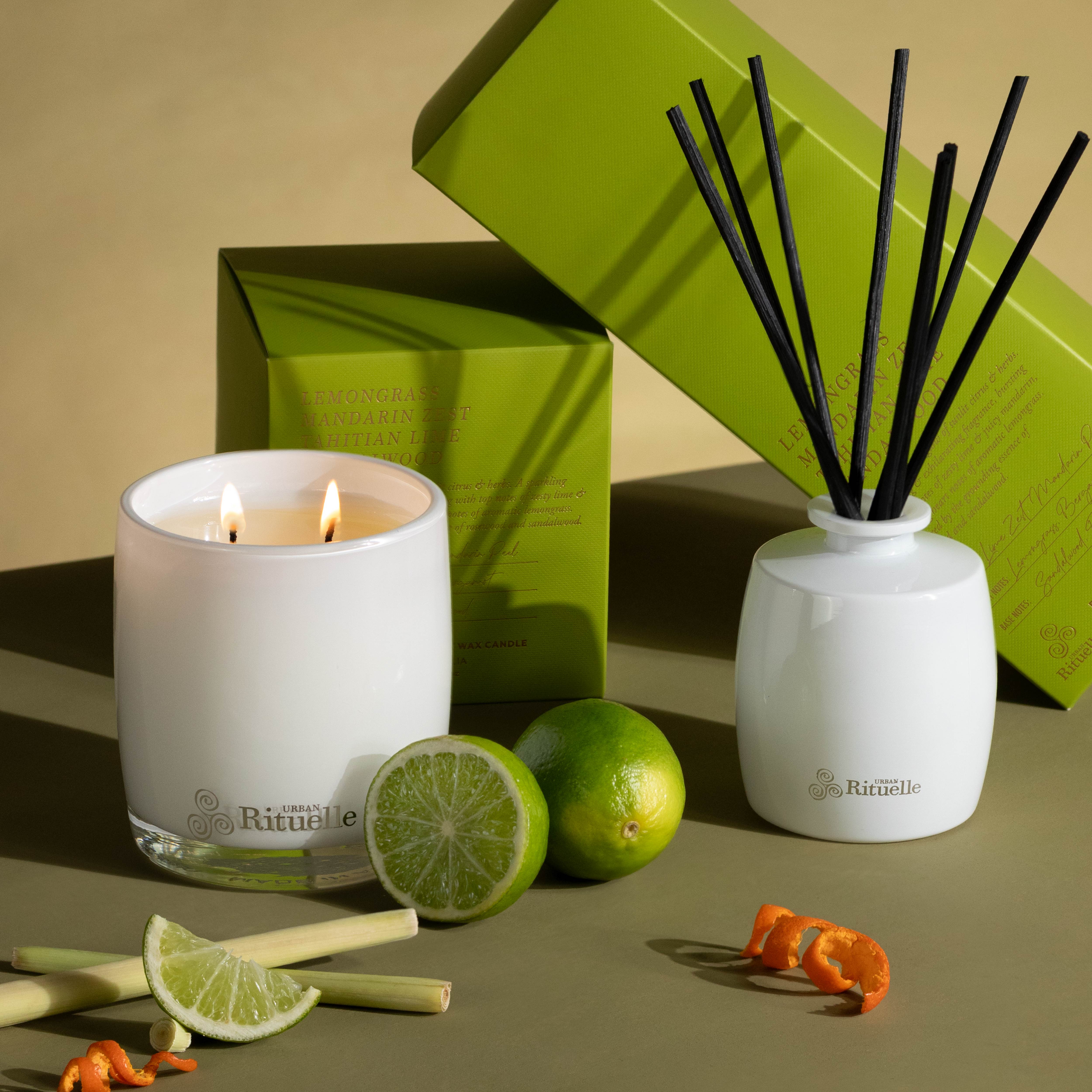 Lemongrass, Mandarin Zest, Tahitian Lime, Sandalwood<br> Fragrance Diffuser Set | 220ml