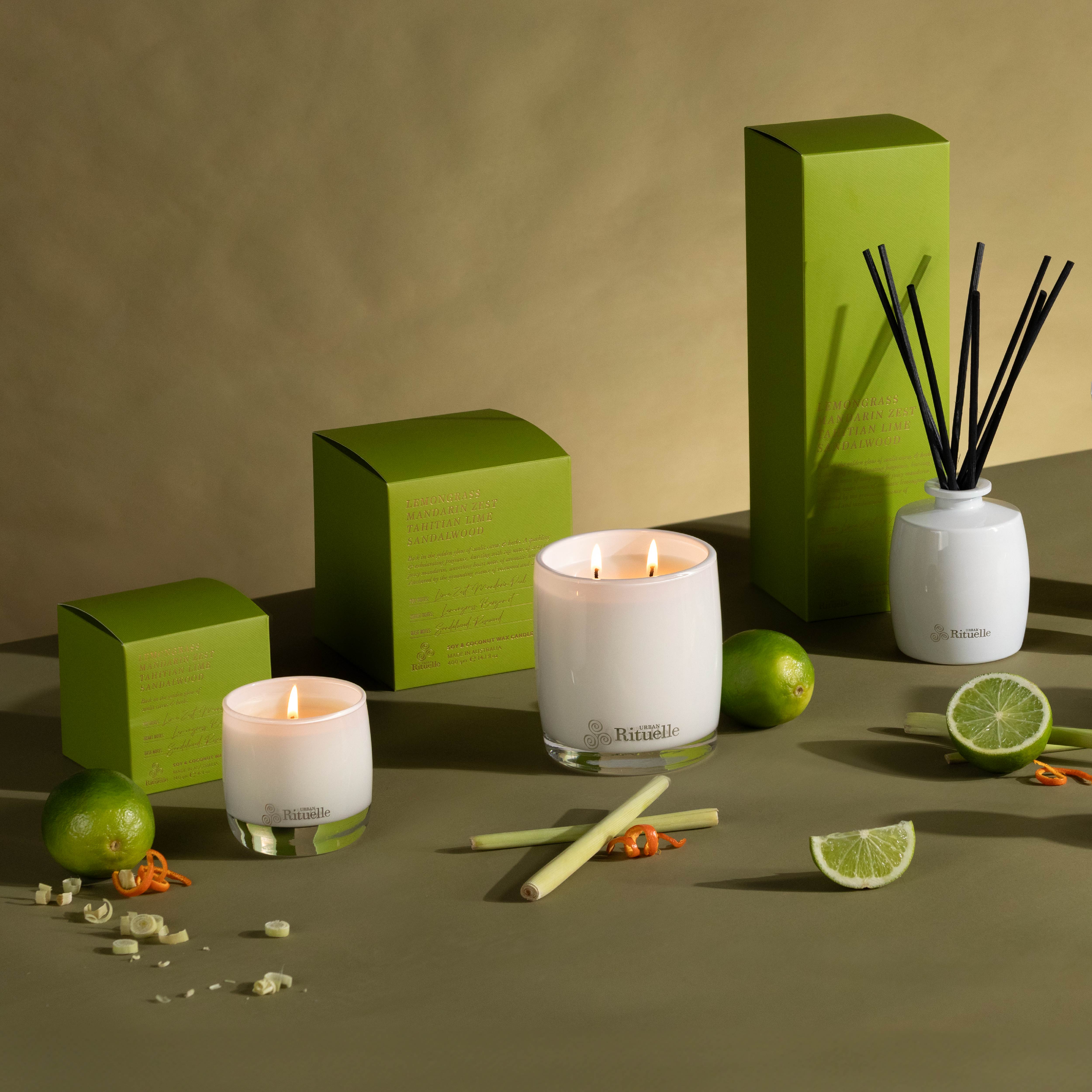 Lemongrass, Mandarin Zest, Tahitian Lime, Sandalwood<br> Fragrance Diffuser Set | 220ml