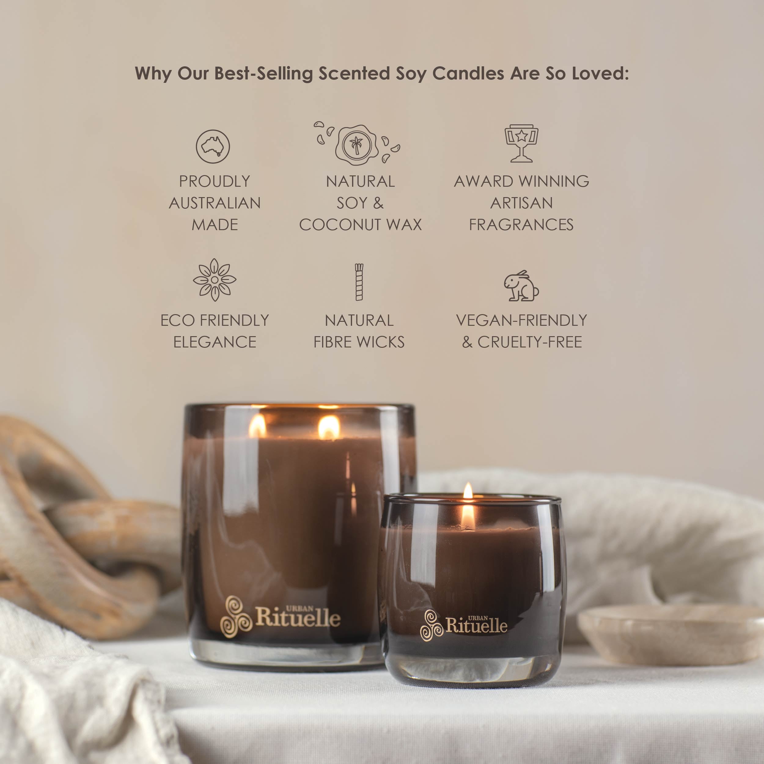 Black Amber, Rosewood & Cedar<br> Scented Soy Candle | 140gm