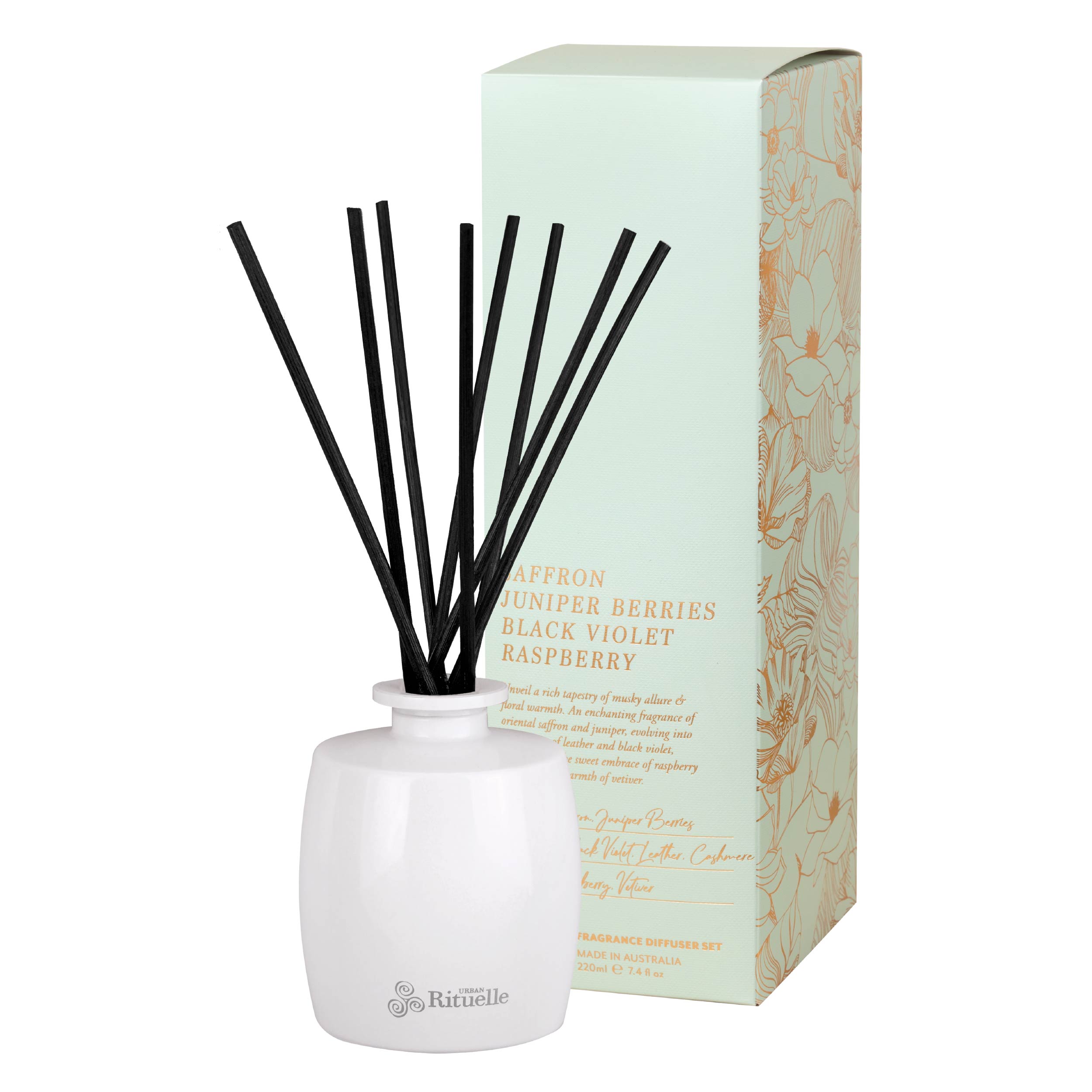 Saffron, Juniper Berries, Black Violet, Raspberry<br> Fragrance Diffuser Set | 220ml