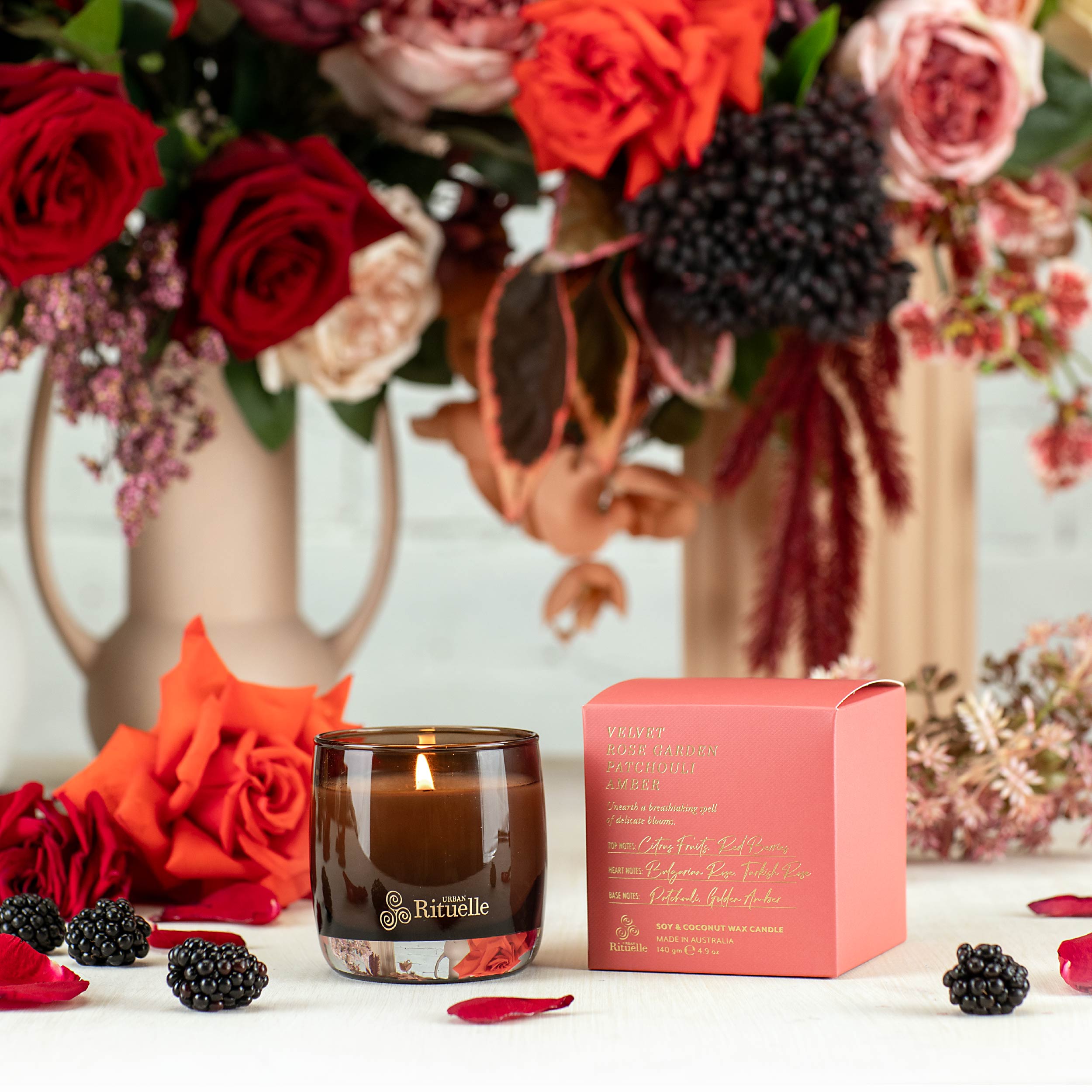 Velvet Rose Garden, Patchouli, Amber<br> TESTER: Scented Soy Candle - 140gm