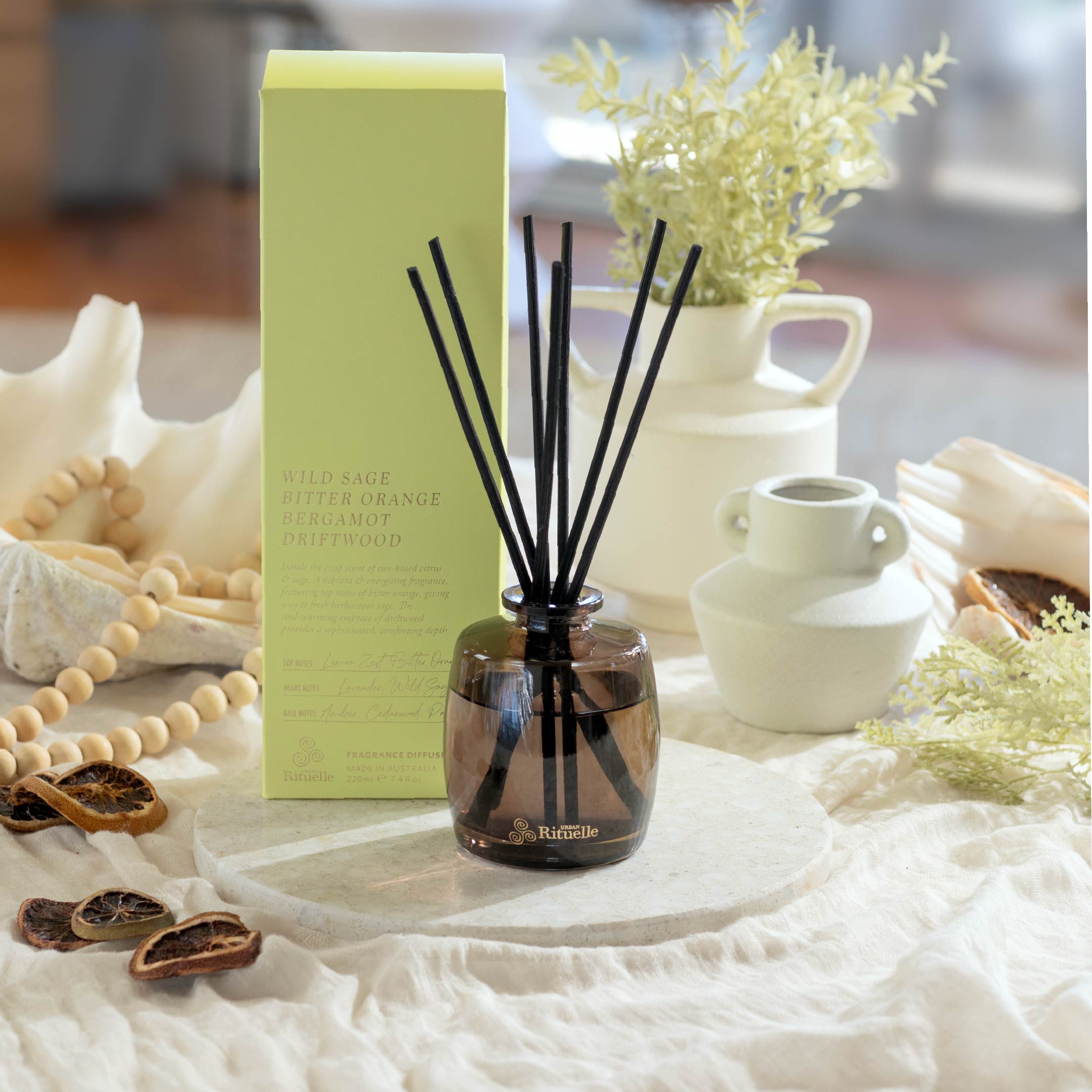 Wild Sage, Bitter Orange, Bergamot, Driftwood<br> Fragrance Diffuser Set | 220ml