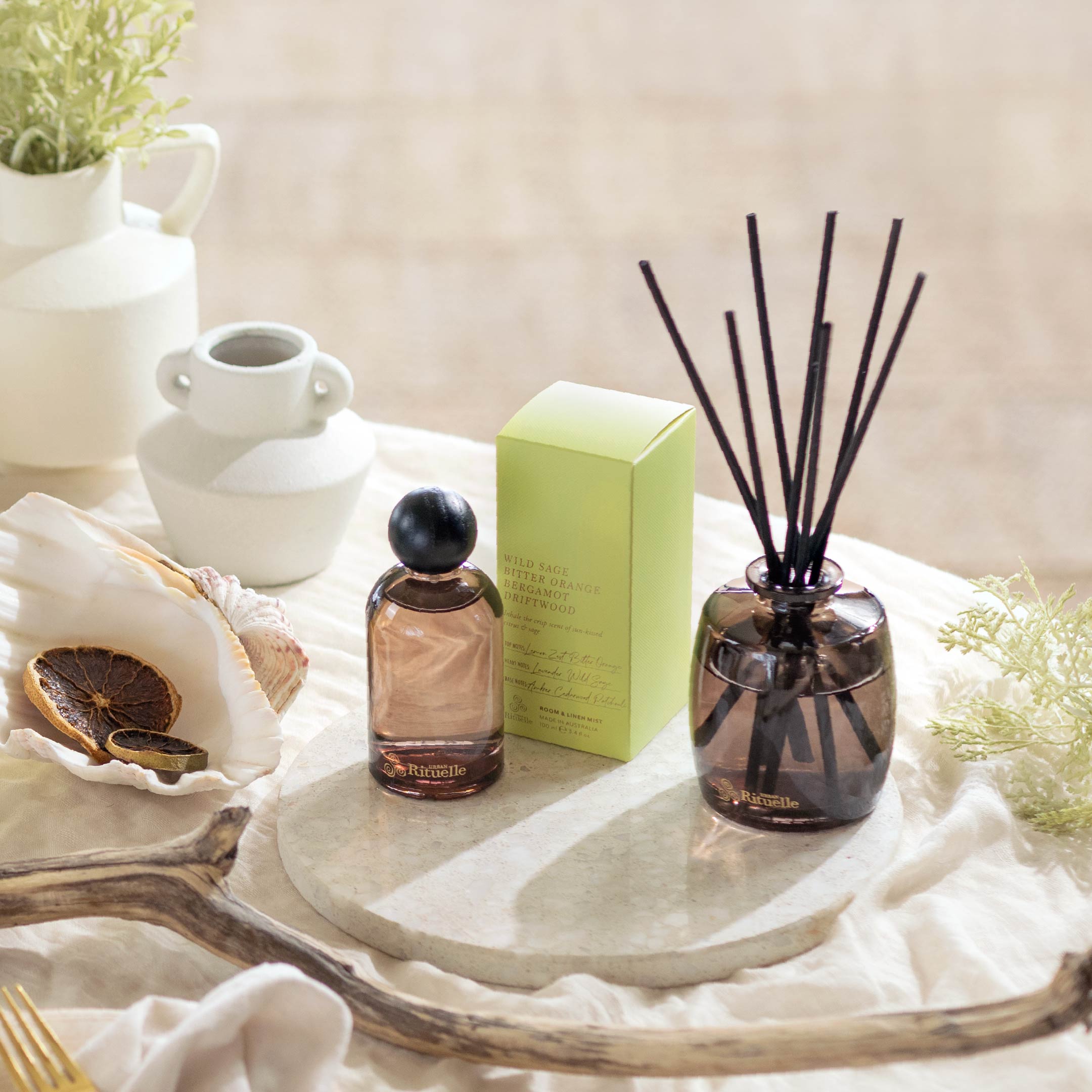 Wild Sage, Bitter Orange, Bergamot, Driftwood<br> Fragrance Diffuser Set | 220ml